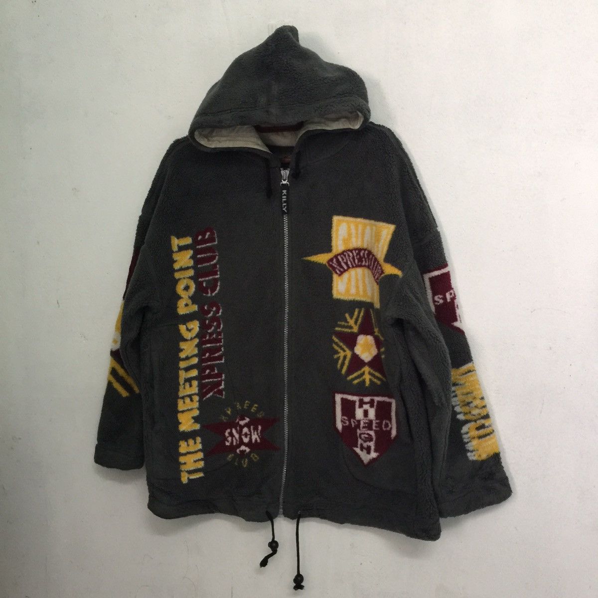 Jean claude killy Japanese brand fleece zip jacket hoodie