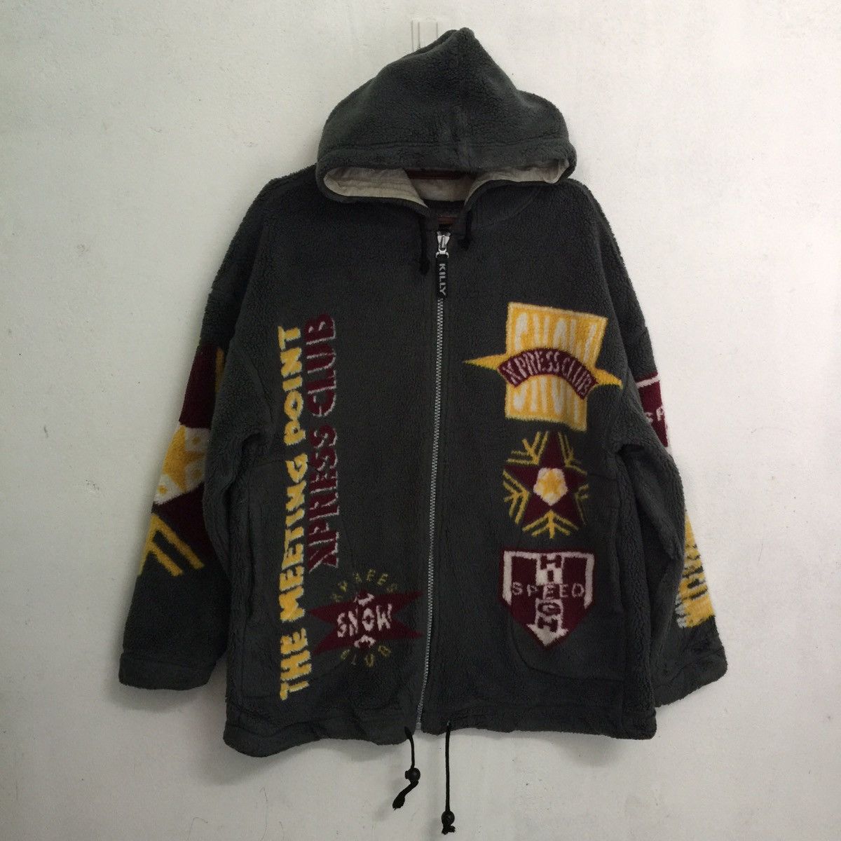 Jean claude killy Japanese brand fleece zip jacket hoodie