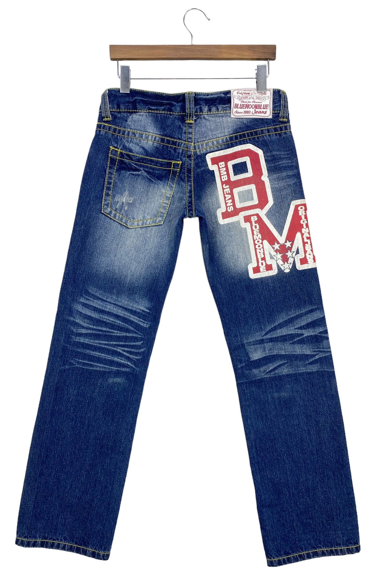 Other Blue Moon Blue Japan Denim Jeans Japanese Spellout Jeans Size US 32 / EU 48 - 2 Thumbnail