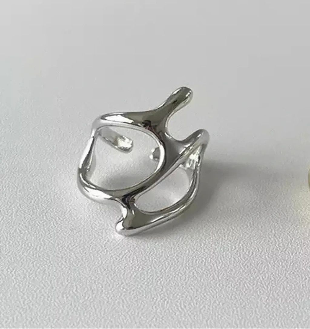 Jewelry Abstract Irregular Ring Slime Silver Size ONE SIZE - 2 Thumbnail