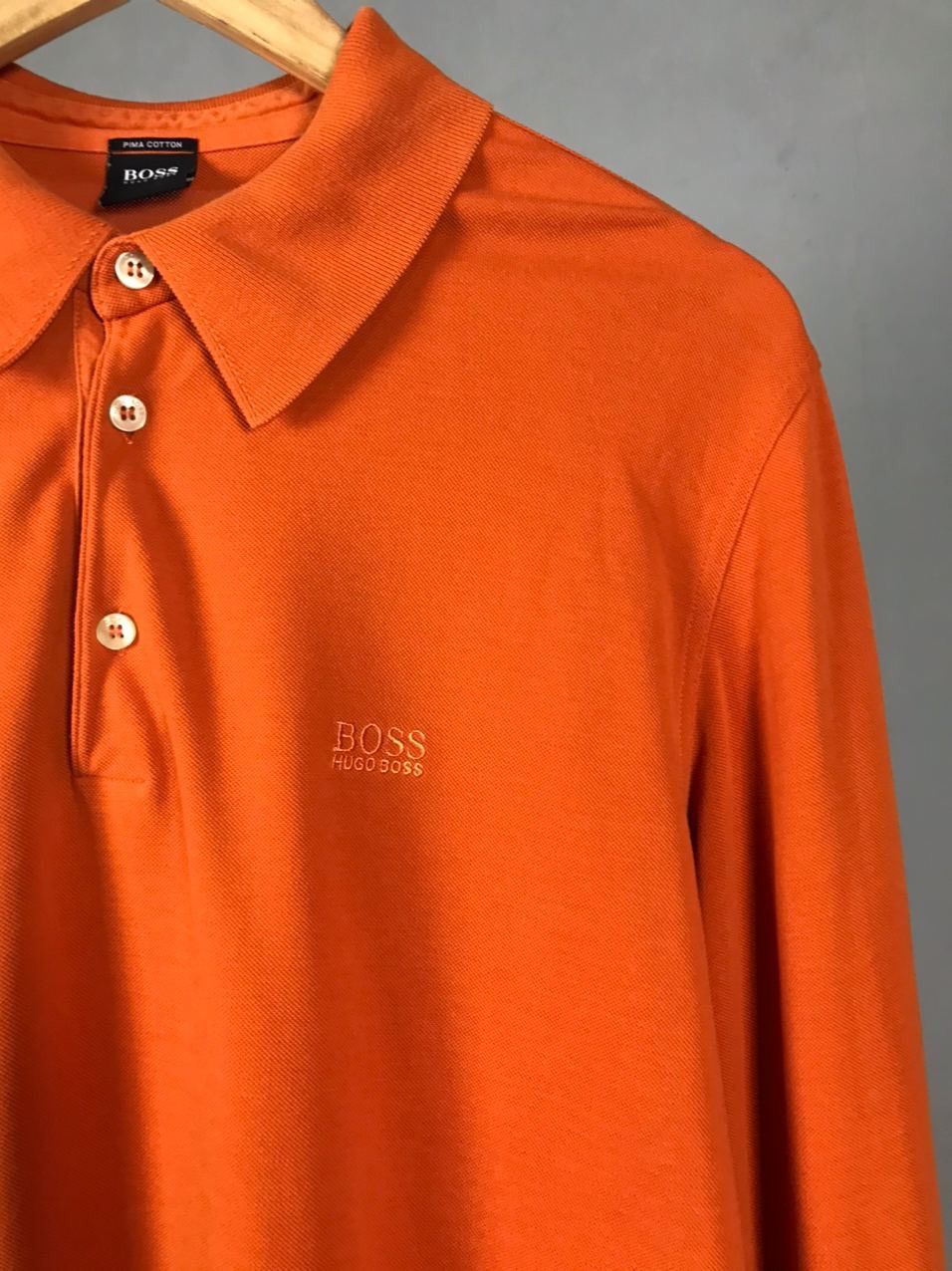Hugo Boss Hugo Boss orange polo longsleeve Size US XL / EU 56 / 4 - 2 Thumbnail