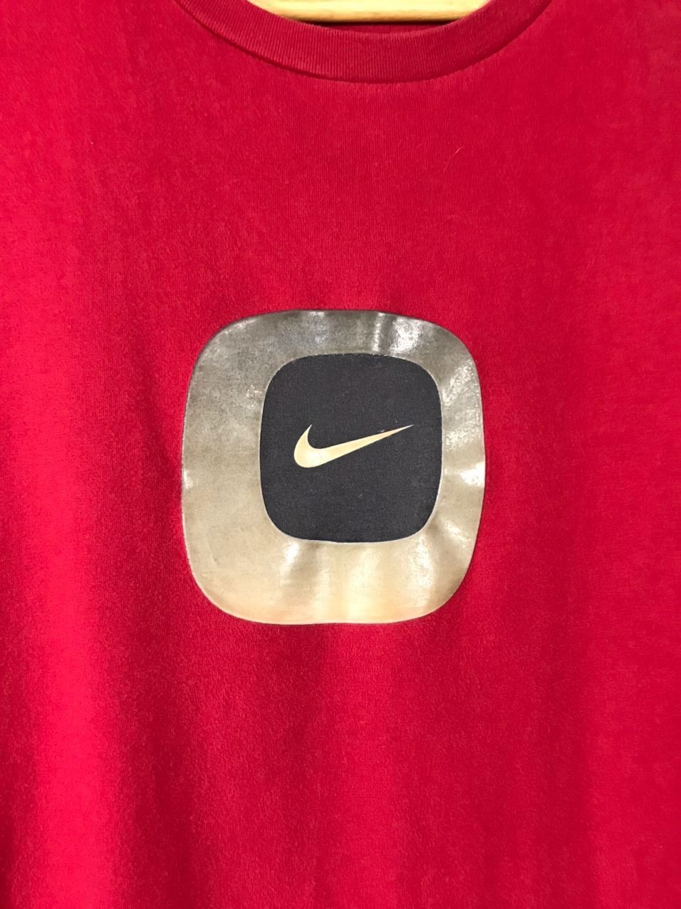 Vintage Nike vintage swoosh streetwear red tee Size US XL / EU 56 / 4 - 3 Thumbnail