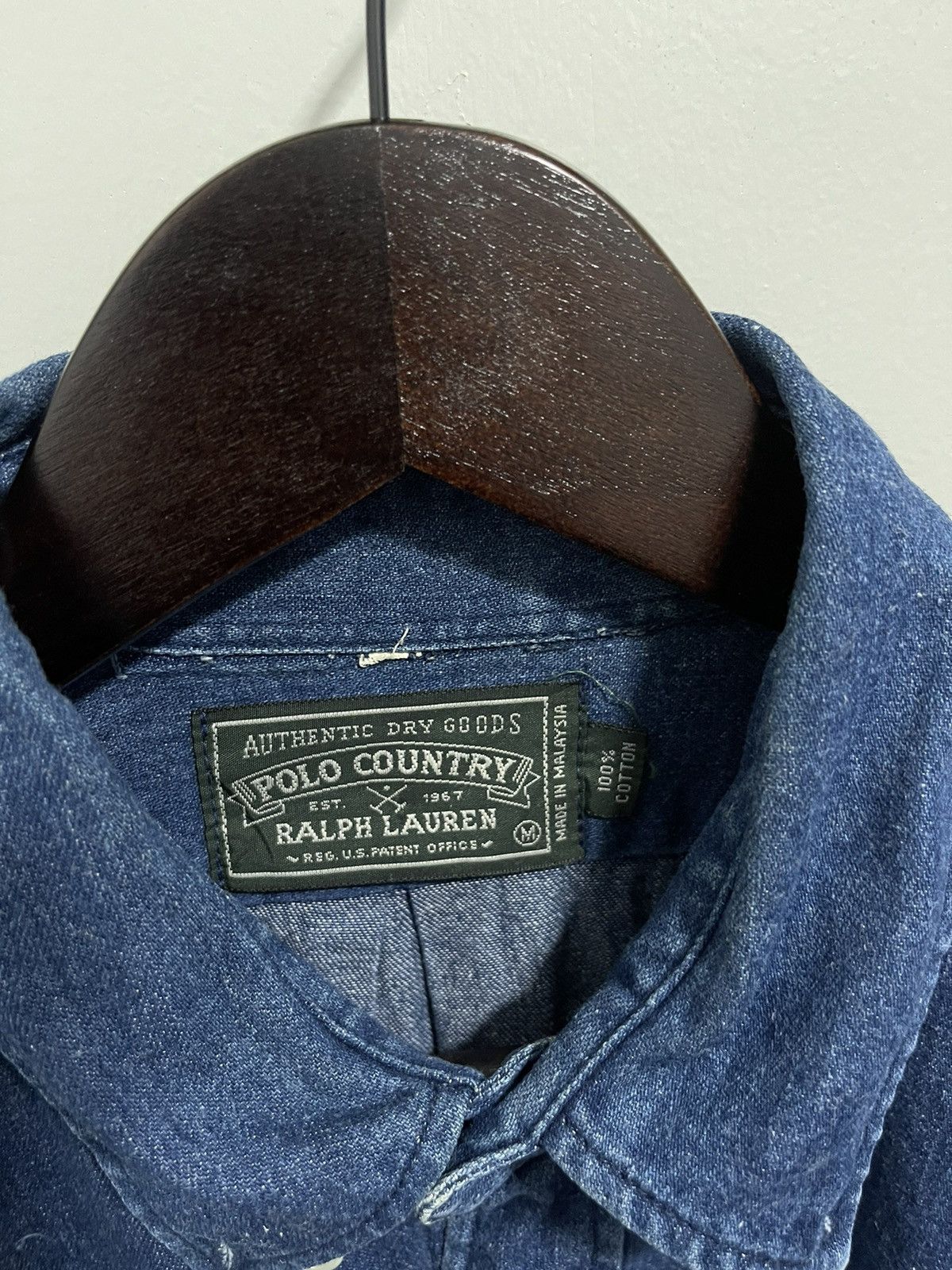 Ralph Lauren POLO COUNTRY RALPH LAUREN INDIGO DENIM BUTTON UP FLANNEL Size US M / EU 48-50 / 2 - 6 Thumbnail