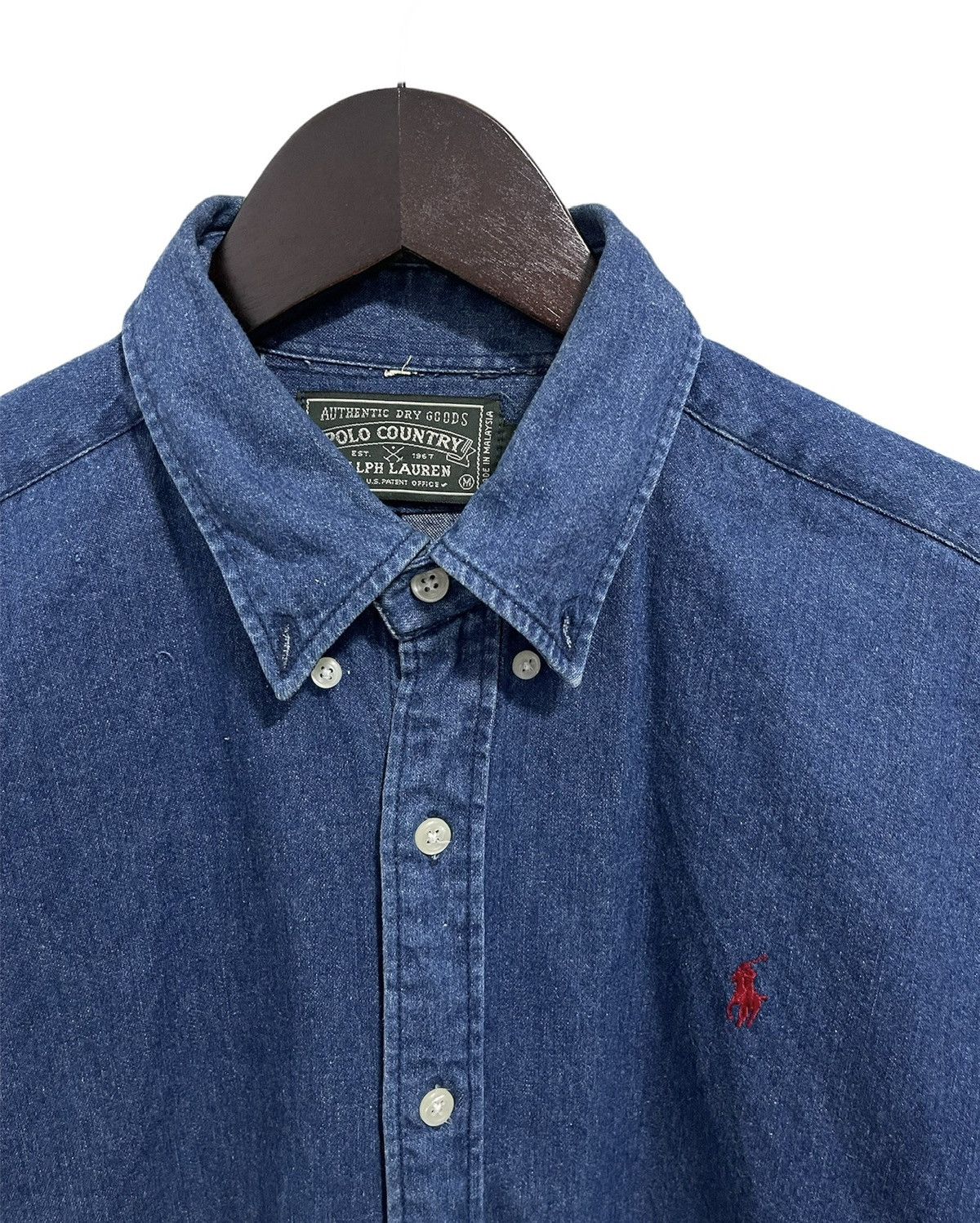 Ralph Lauren POLO COUNTRY RALPH LAUREN INDIGO DENIM BUTTON UP FLANNEL Size US M / EU 48-50 / 2 - 2 Thumbnail