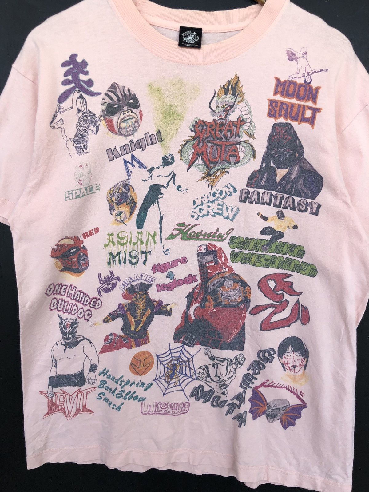 Band Tees × Japanese Brand × Vintage ❌NEED GONE❌Y2K Japan Pro Wrestling All OVP Mascot Logo Shirt Size US L / EU 52-54 / 3 - 4 Thumbnail