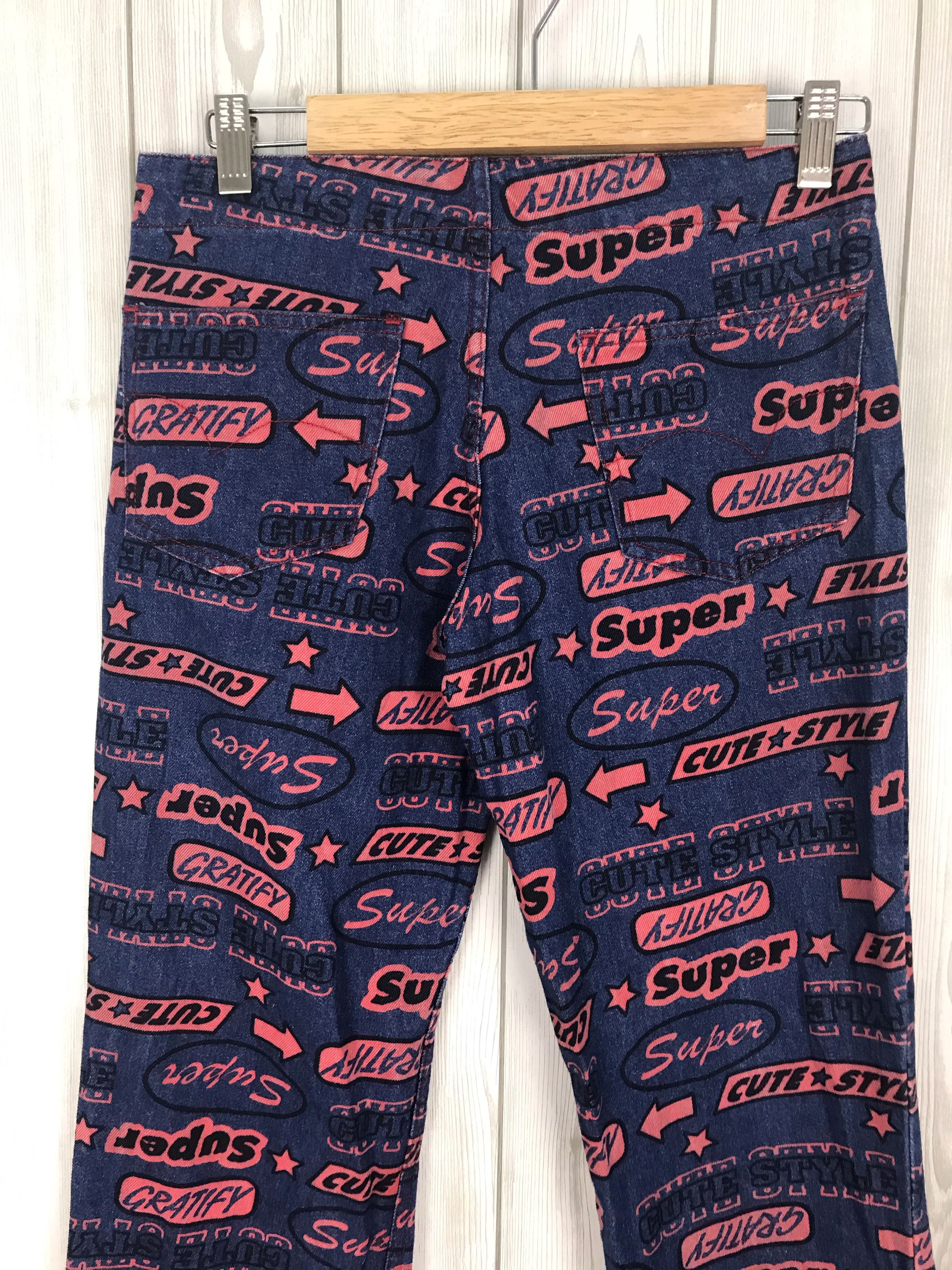 Hysteric Glamour × Undercover Flare Jean LIVRE CLAIRE All Over Print Boot Cut Denim Jeans Size US 28 / EU 44 - 9 Thumbnail