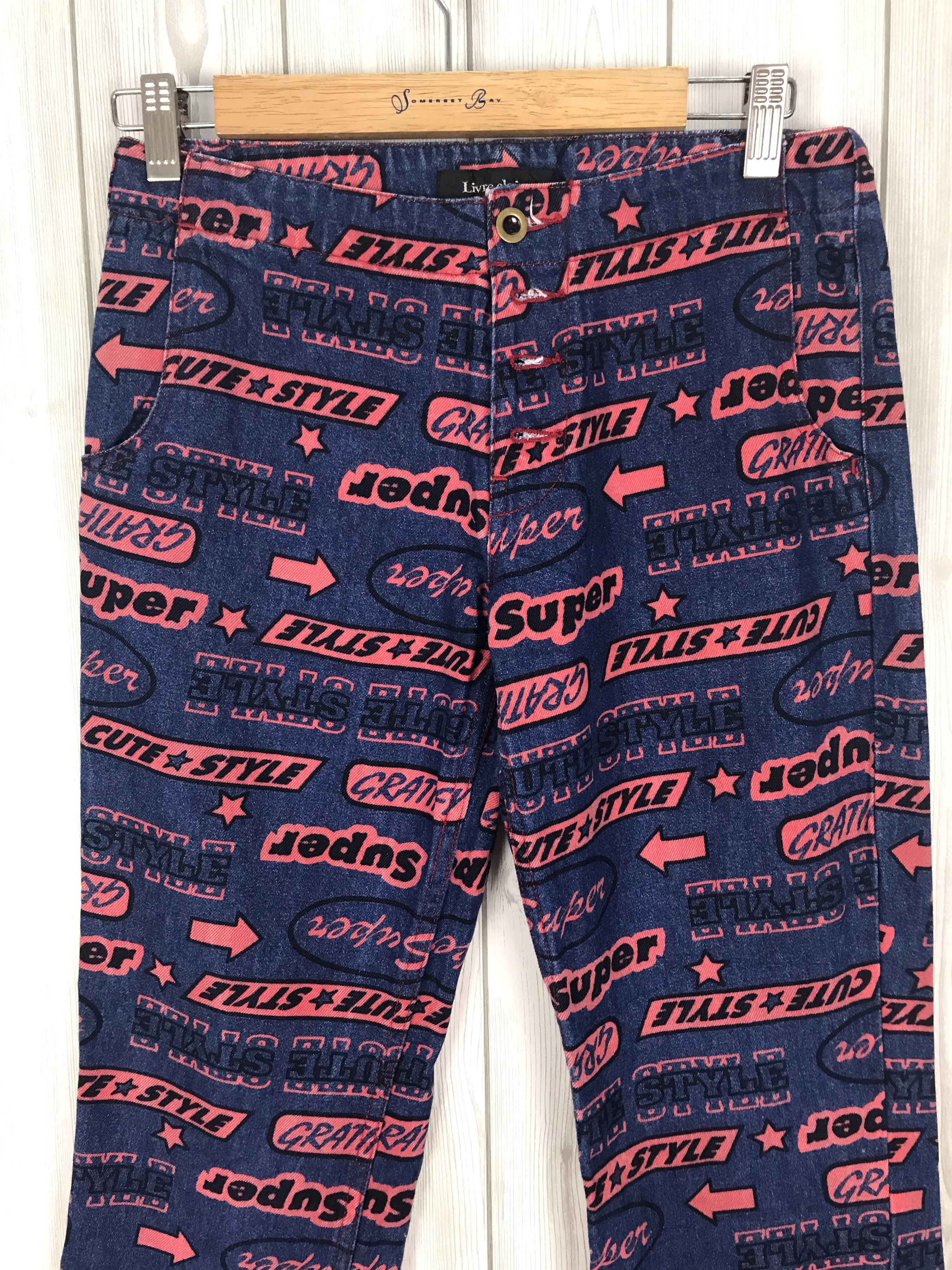 Hysteric Glamour × Undercover Flare Jean LIVRE CLAIRE All Over Print Boot Cut Denim Jeans Size US 28 / EU 44 - 3 Thumbnail