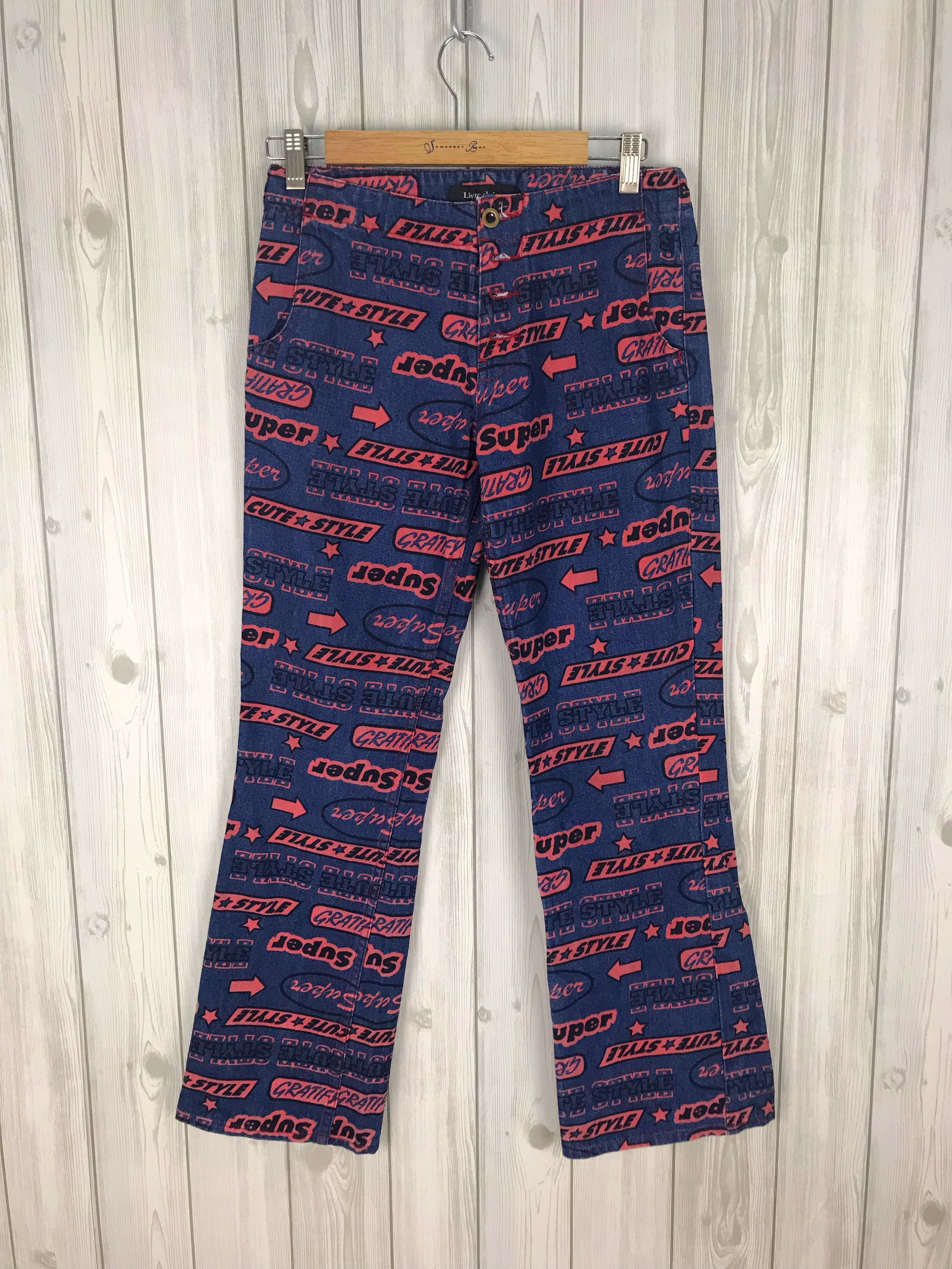 Hysteric Glamour × Undercover Flare Jean LIVRE CLAIRE All Over Print Boot Cut Denim Jeans Size US 28 / EU 44 - 2 Thumbnail