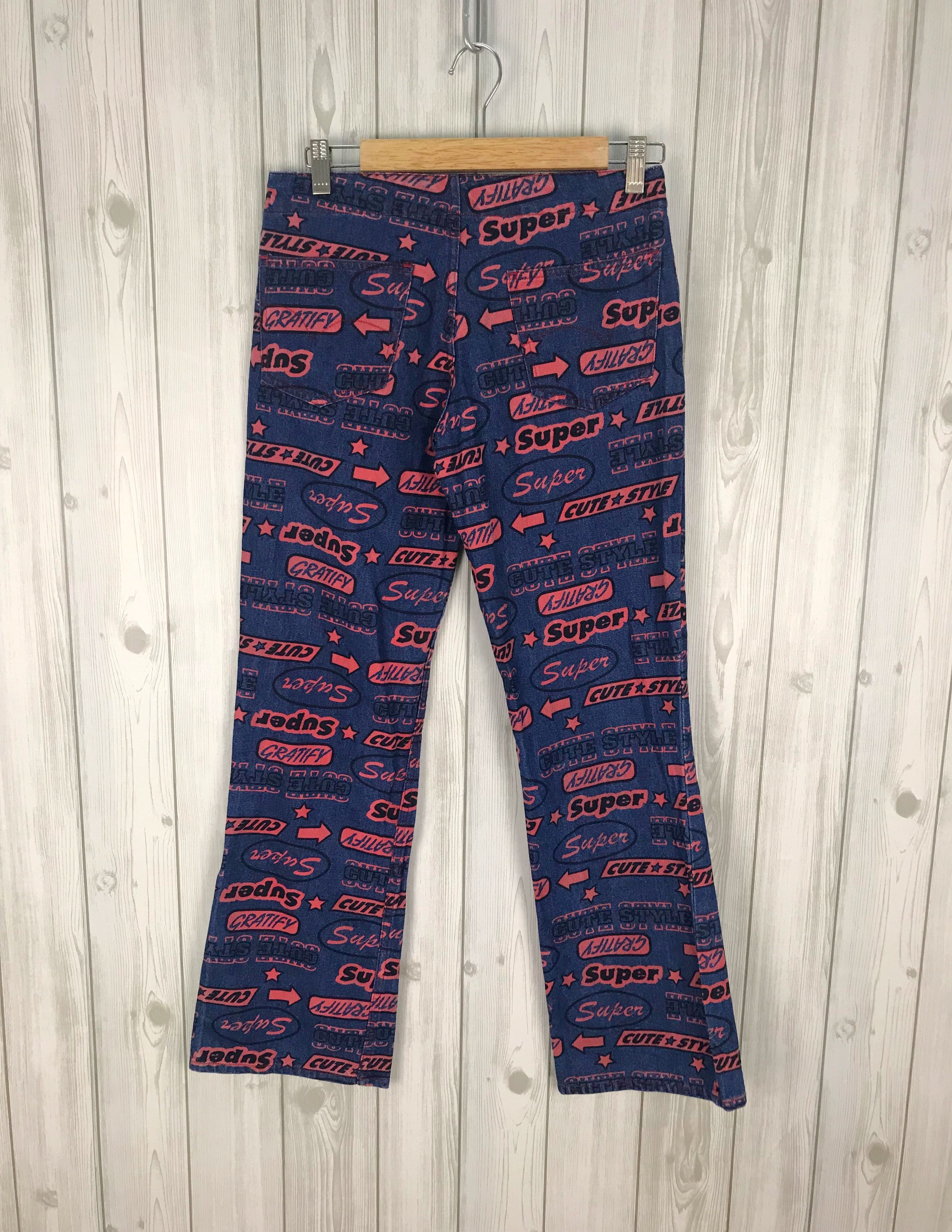 Hysteric Glamour × Undercover Flare Jean LIVRE CLAIRE All Over Print Boot Cut Denim Jeans Size US 28 / EU 44 - 8 Thumbnail