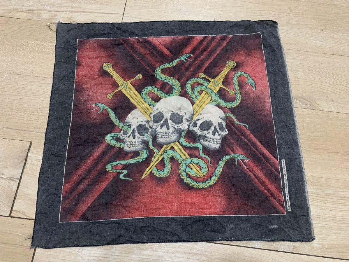 Grailed Vintage Rare Snake Skulls Bandana made in Usa Size ONE SIZE - 2 Thumbnail