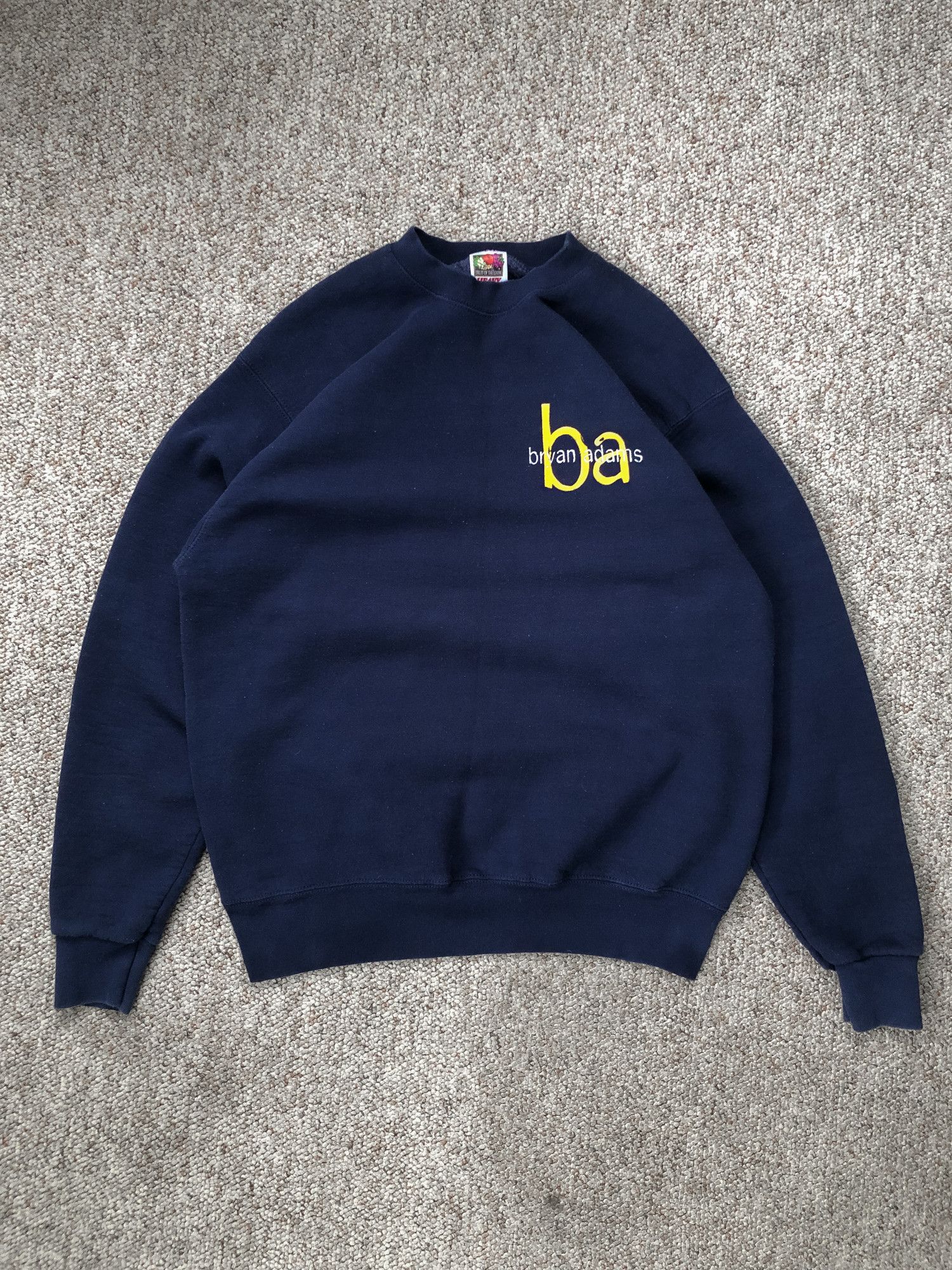 Vintage Vintage 90s Navy 'Bryan Adams' Made in USA Sweatshirt Size US L / EU 52-54 / 3 - 2 Thumbnail