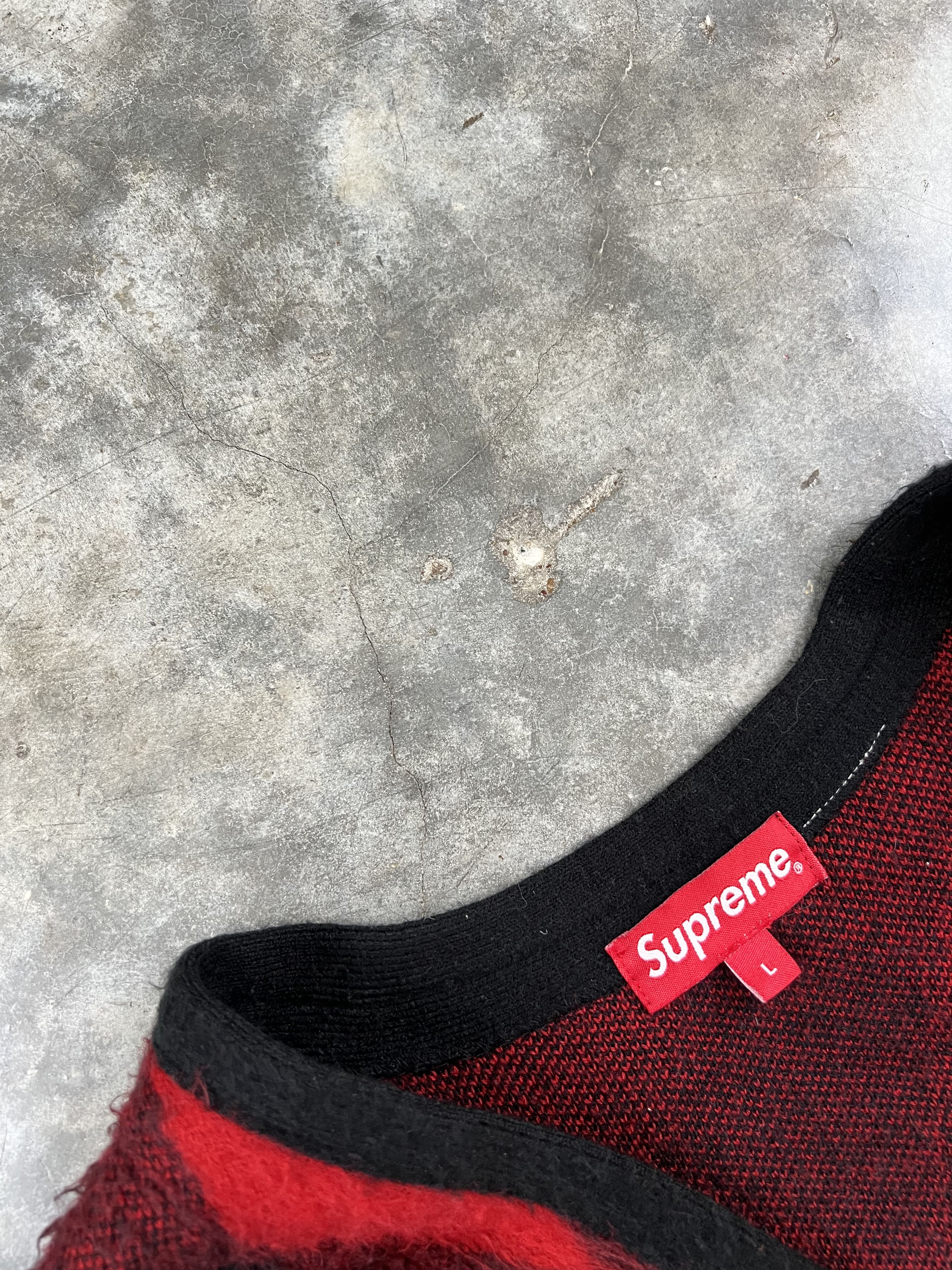 Supreme Supreme Brushed Argyle Cardigan Red Black Large SS18 Size US L / EU 52-54 / 3 - 2 Thumbnail