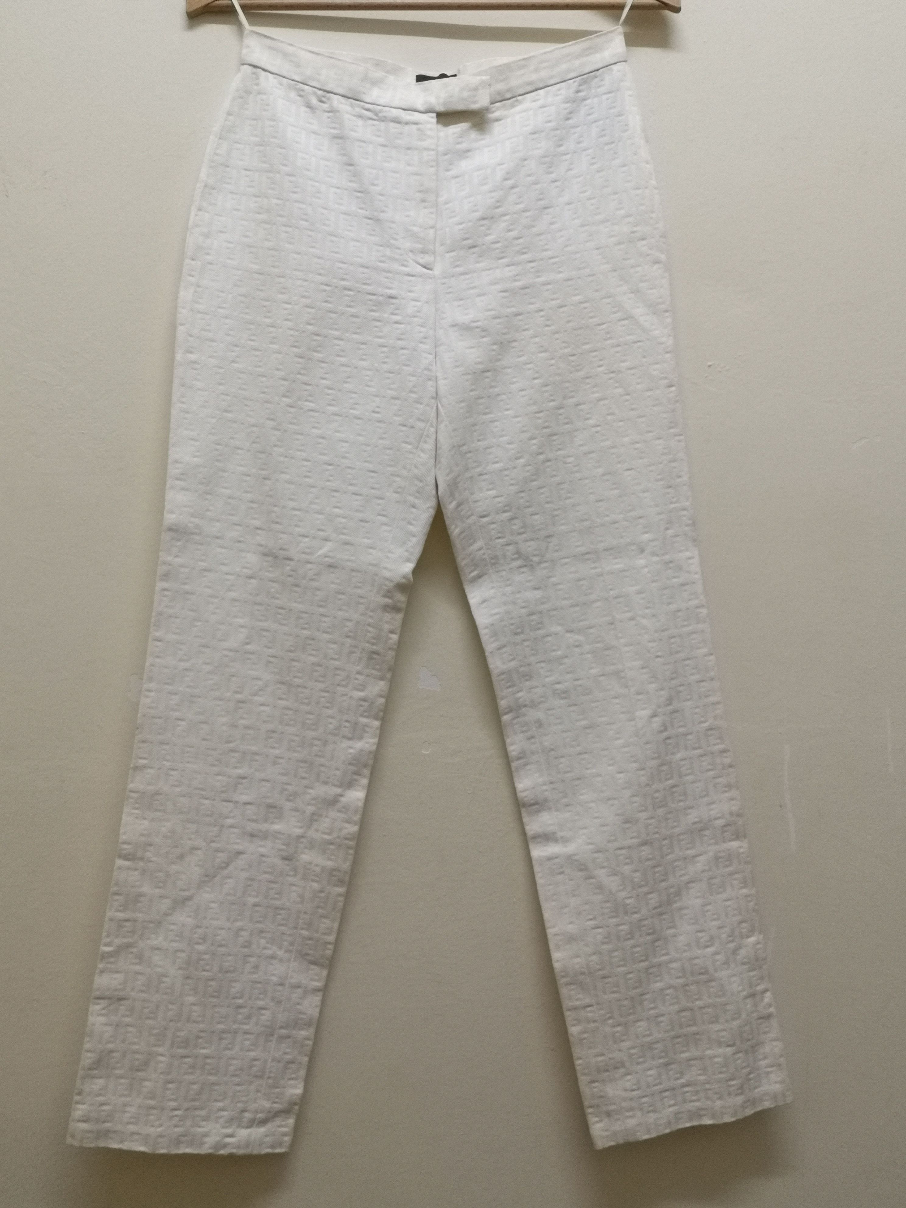 Fendi Fendi Zucca Monogram White Pants Size US 27 - 2 Thumbnail