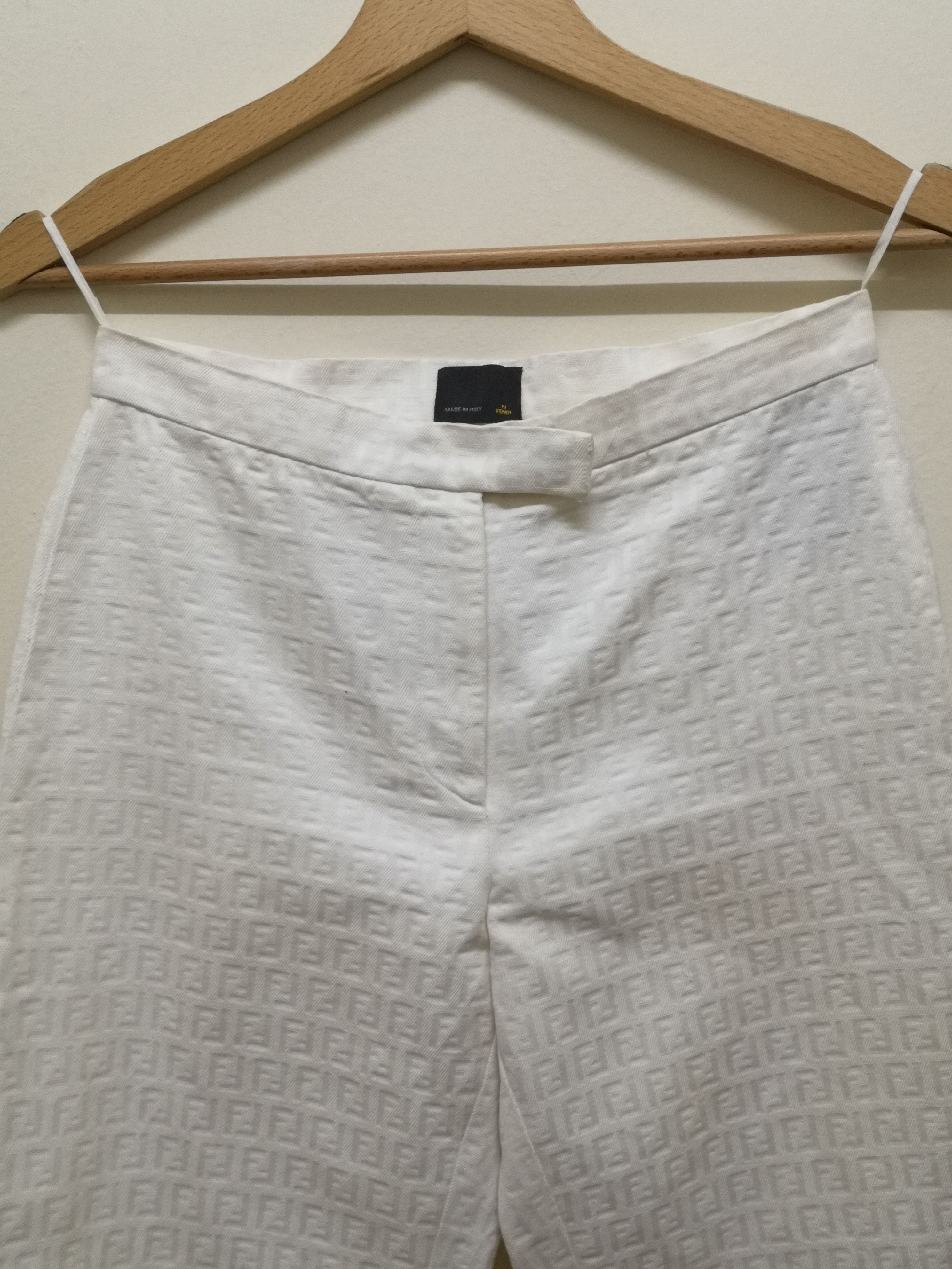 Fendi Fendi Zucca Monogram White Pants Size US 27 - 1 Thumbnail
