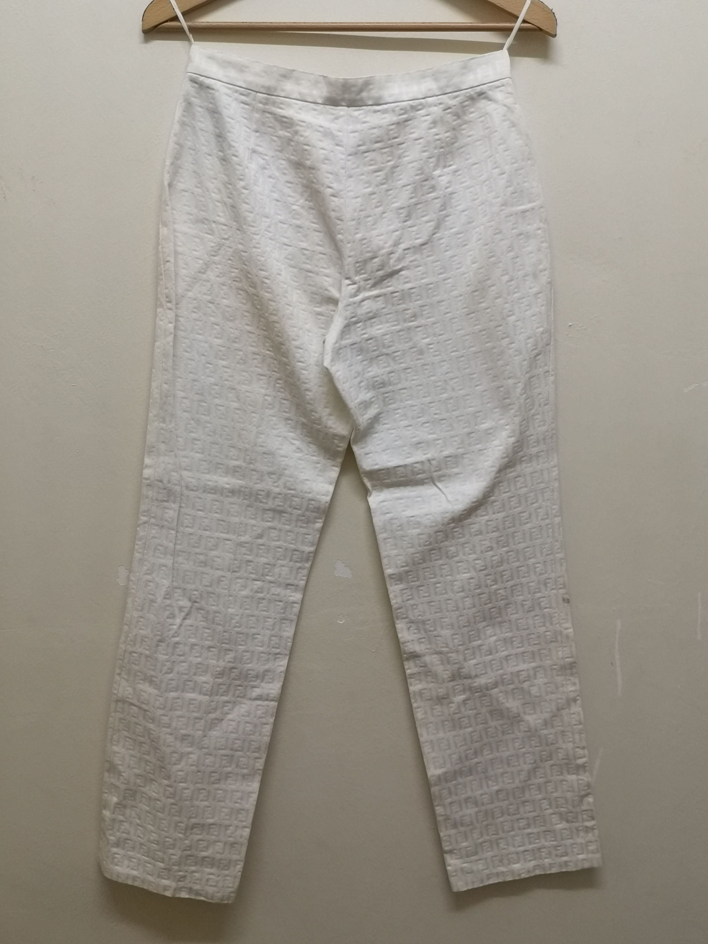 Fendi Fendi Zucca Monogram White Pants Size US 27 - 3 Thumbnail