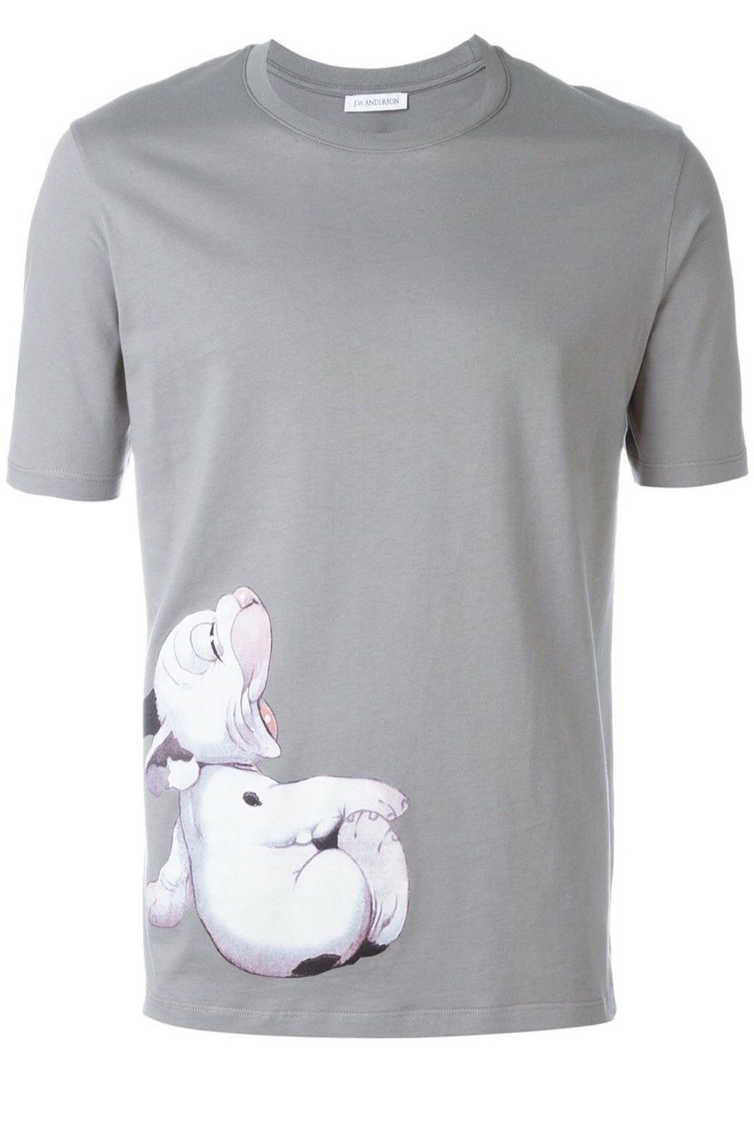 image of J W Anderson Dog Printed T-Shirt in Light Grey, Men's (Size Medium)