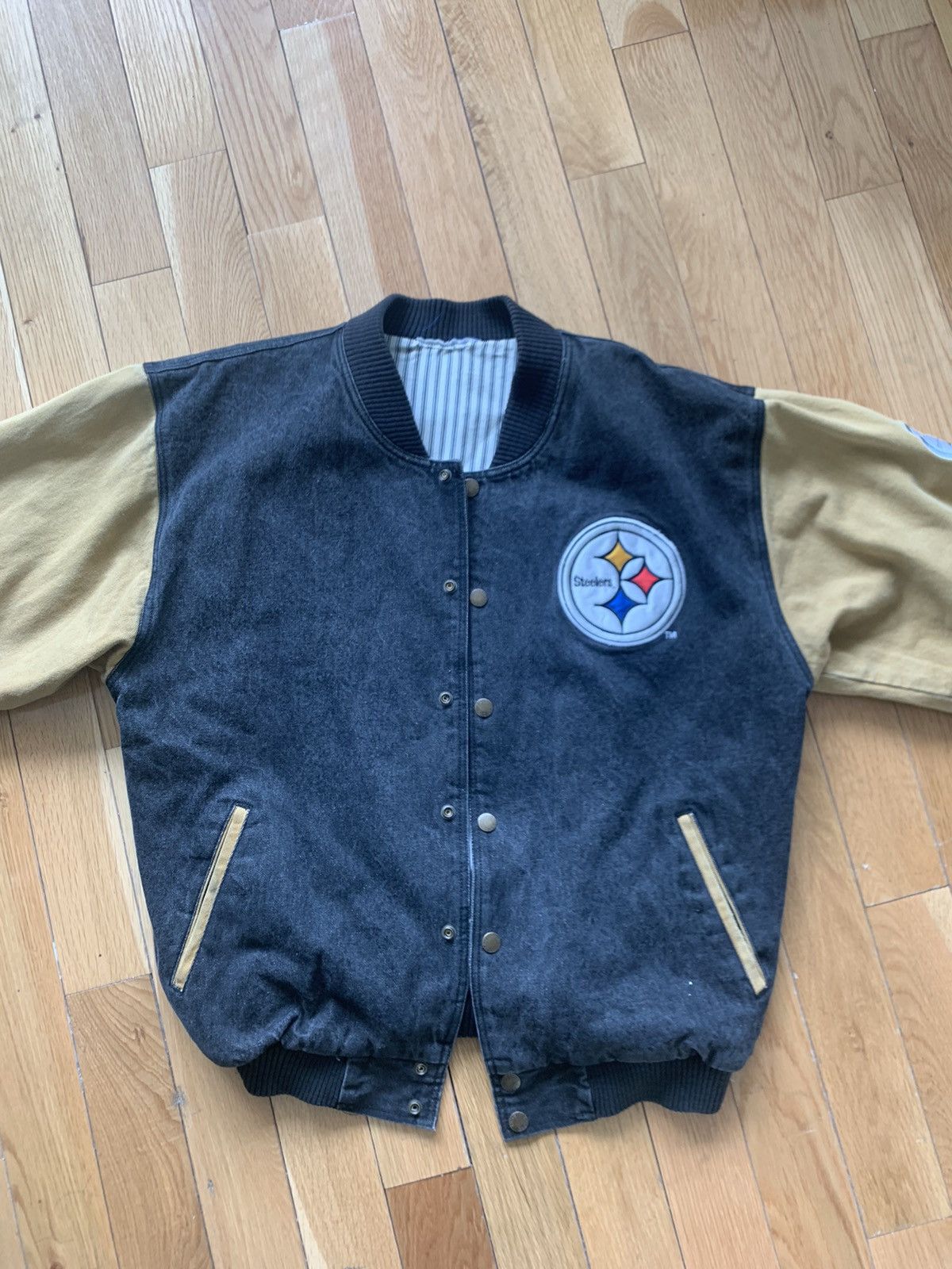 Vintage Vintage Steeler Bomber Varsity Jacket Size US L / EU 52-54 / 3 - 1 Thumbnail