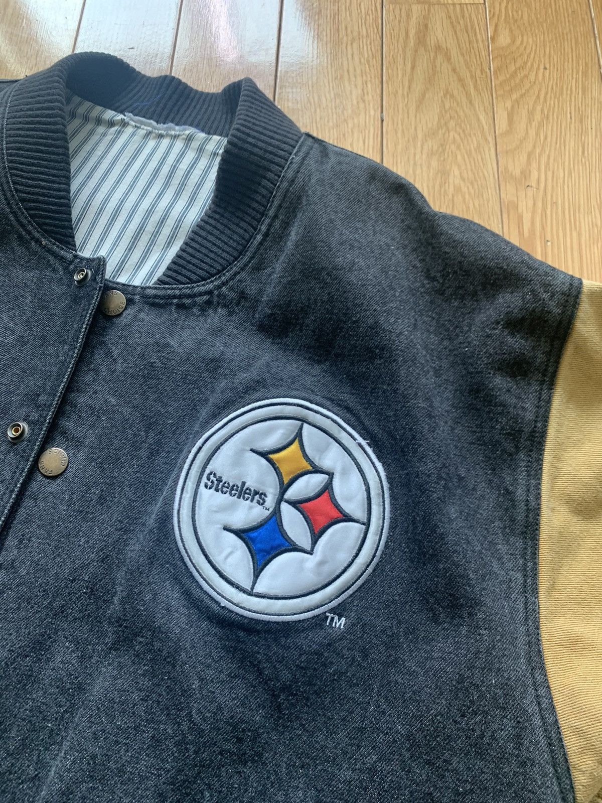 Vintage Vintage Steeler Bomber Varsity Jacket Size US L / EU 52-54 / 3 - 3 Thumbnail