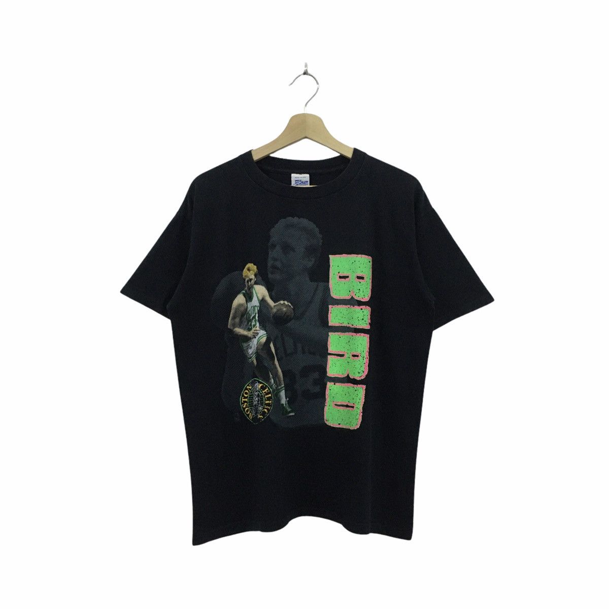image of Vintage 90's Larry Bird Salem Sportswear Nba Tee in Black, Men's (Size Large)