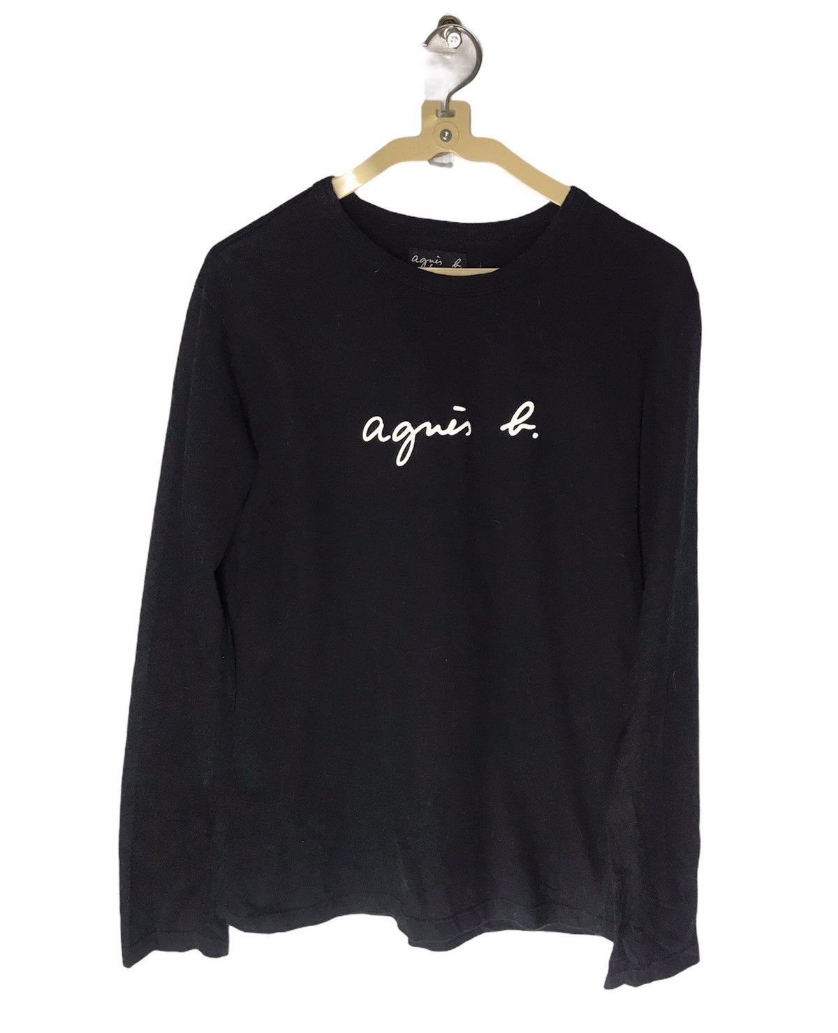 image of Agnes B Homme Long Sleeve Tee in Black, Men's (Size Small)