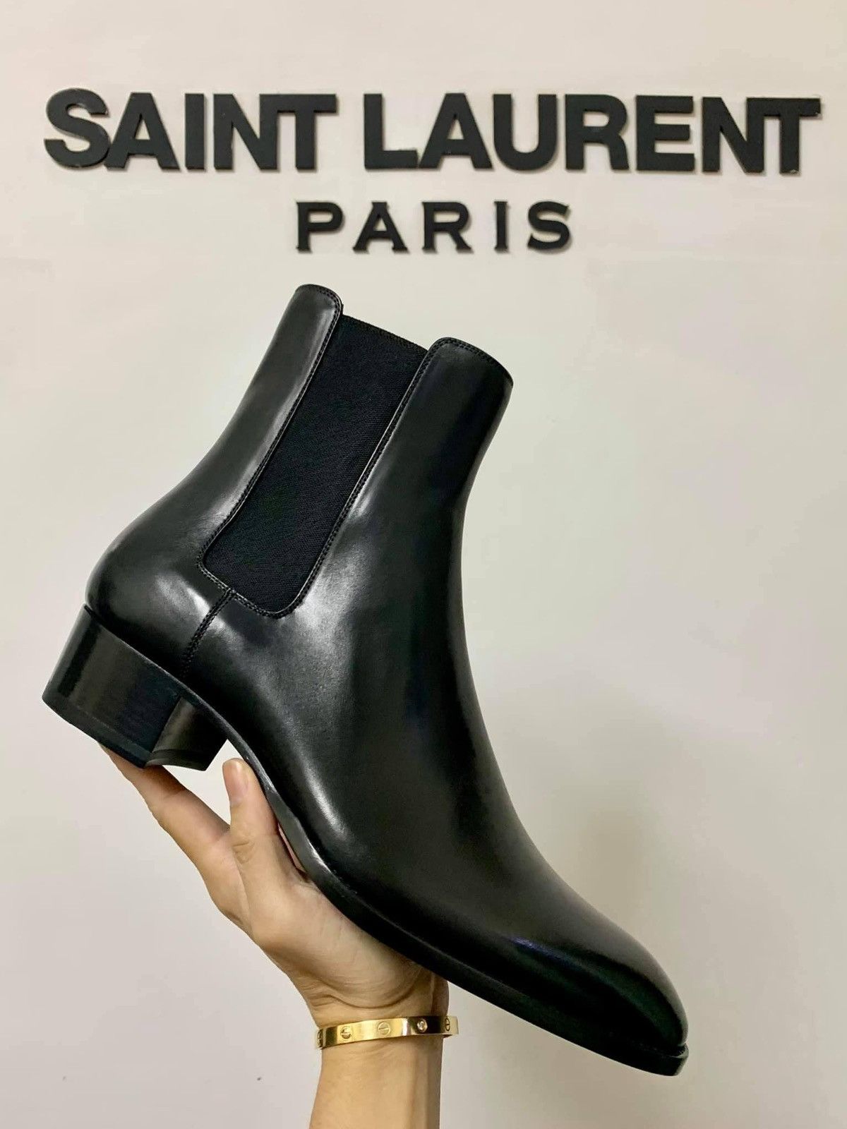 Saint Laurent Paris Classic 40mm Black Leather Wyatt Chelsea Boots sz40/44/45/46 Size US 7 / EU 40 - 1 Thumbnail