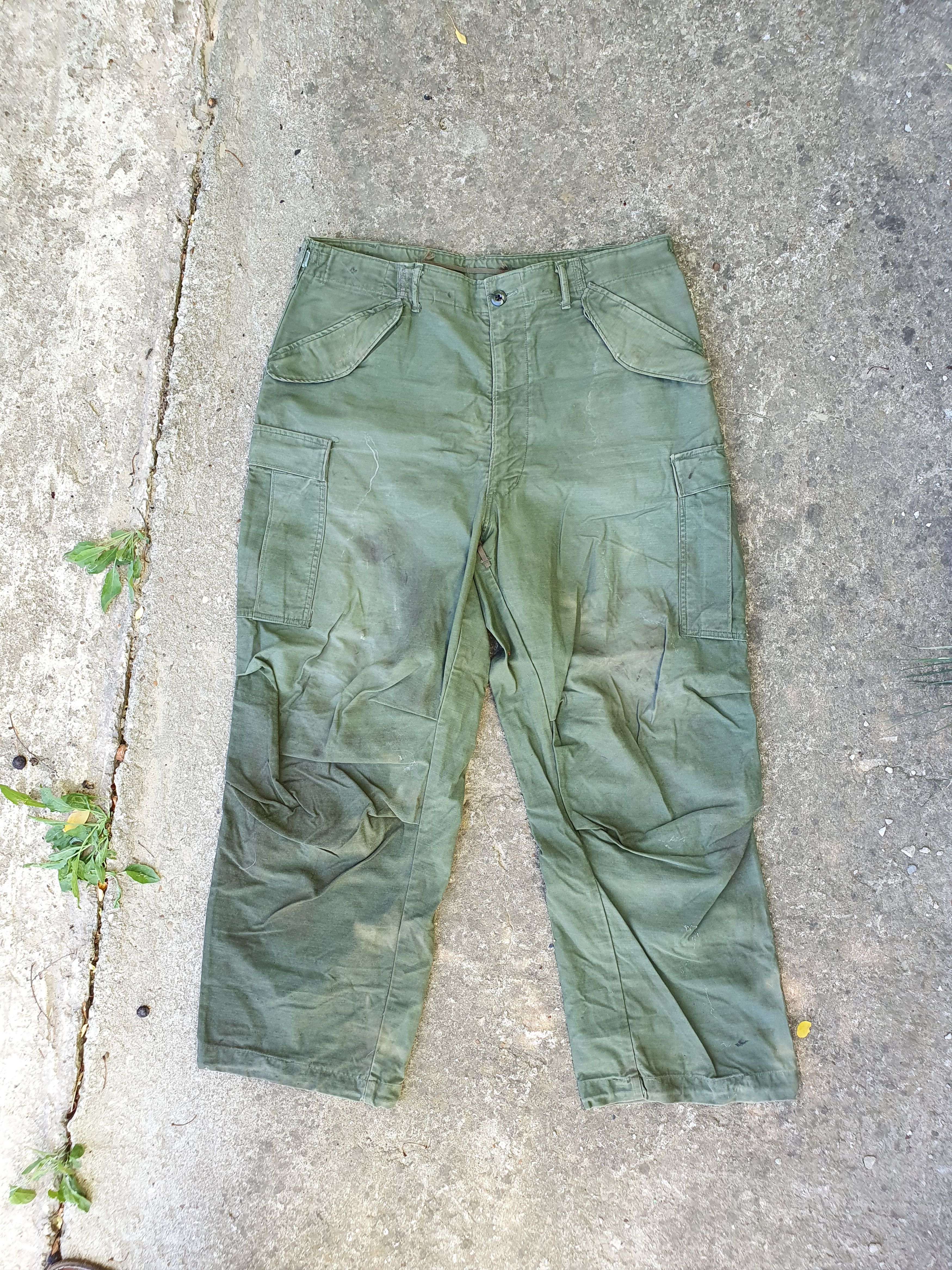 Other Rare 70s Destroyed Aesthetic Military Cargo Vintage Pants Size US 36 / EU 52 - 2 Thumbnail