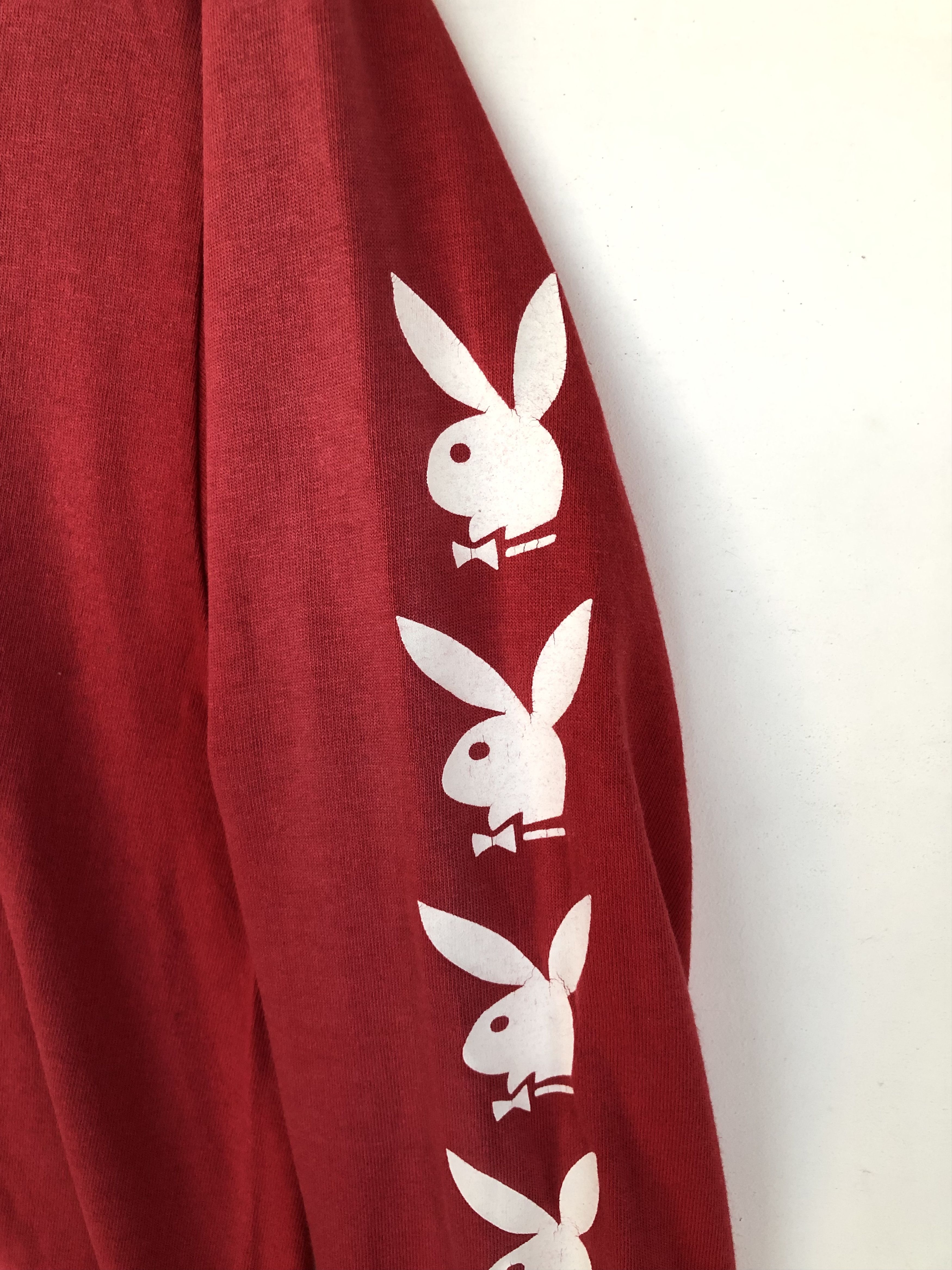 Playboy × Vintage RARE VINTAGE PLAYBOY USA SLEEVES HIT LOGO L/S SHIRT Size US S / EU 44-46 / 1 - 5 Thumbnail