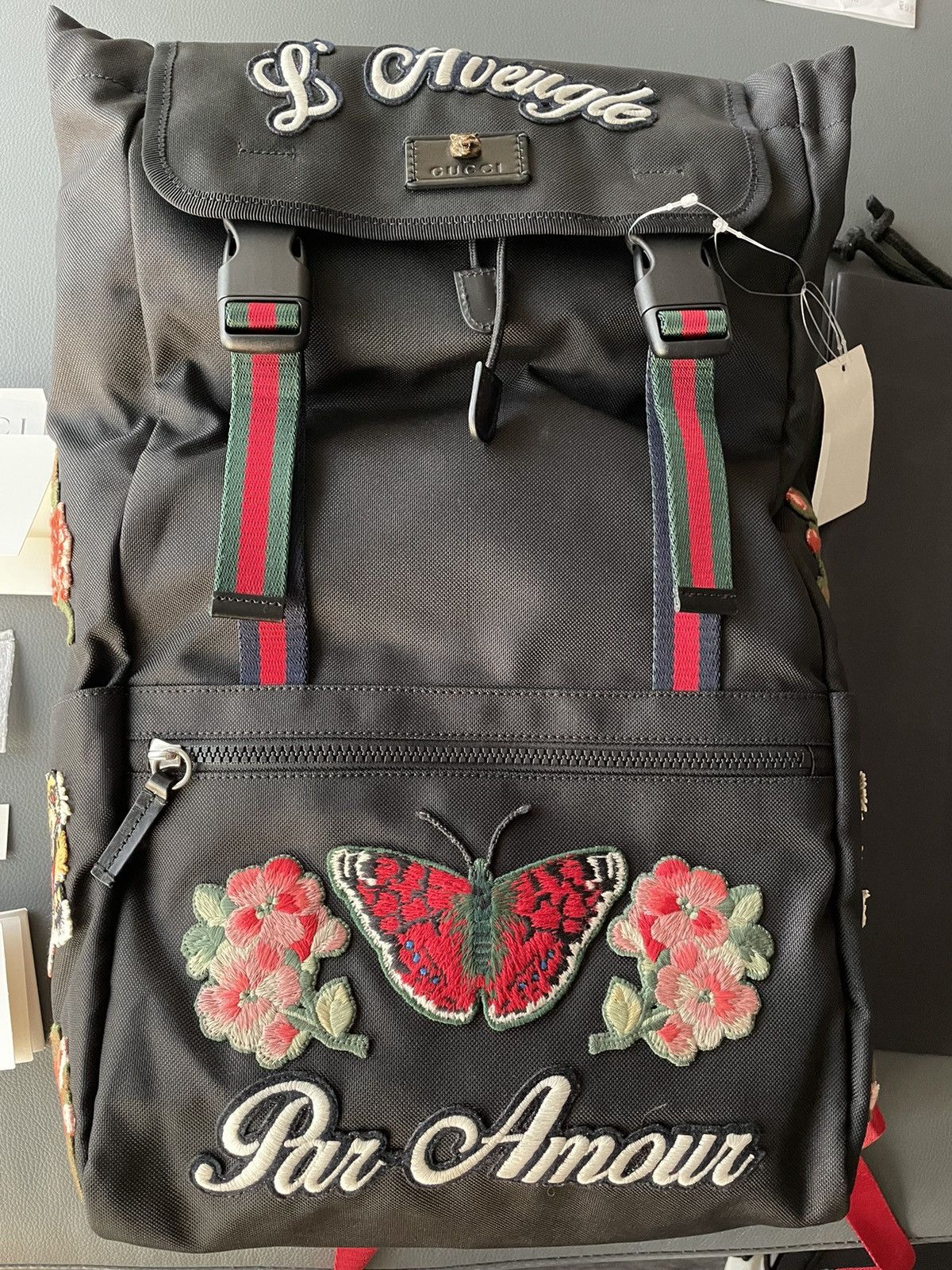 Gucci Rare 3k Brand New Super Runway Embroidery Backpack Bag Grailed