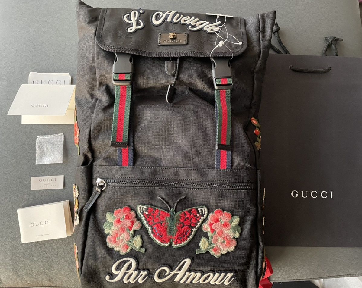 Gucci Rare $3k Brand New Super Runway Embroidery Backpack Bag Size ONE SIZE - 19 Thumbnail