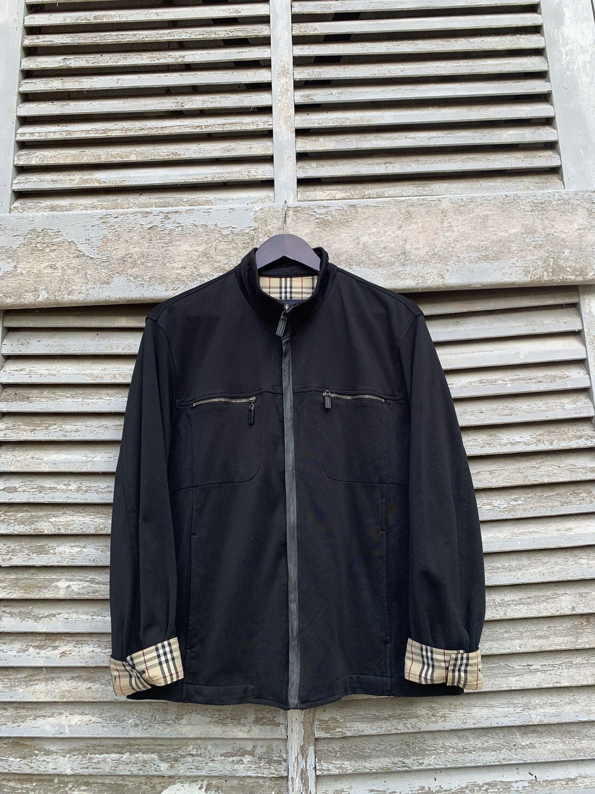 Burberry 🔥BURBERRY LONDON NOVA CHECK LINED ALL BLACK JACKET Size US XL / EU 56 / 4 - 4 Thumbnail