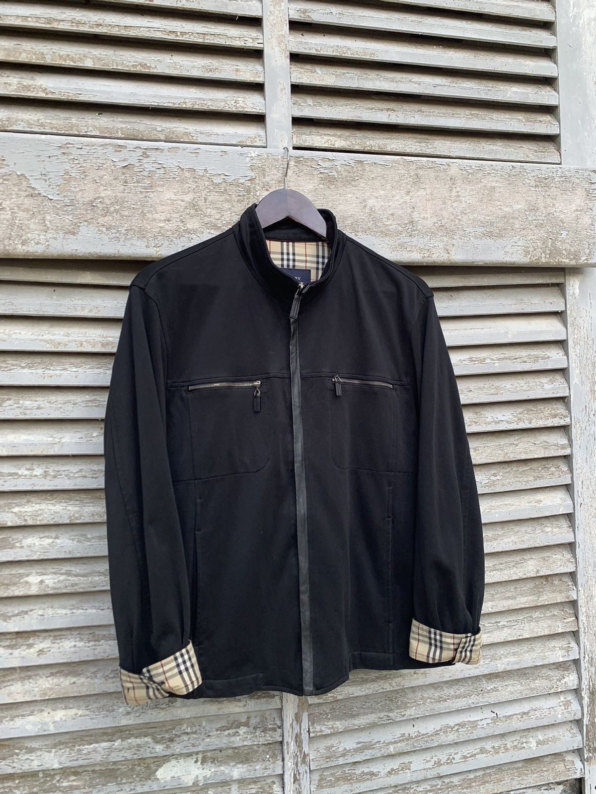 Burberry 🔥BURBERRY LONDON NOVA CHECK LINED ALL BLACK JACKET Size US XL / EU 56 / 4 - 3 Thumbnail