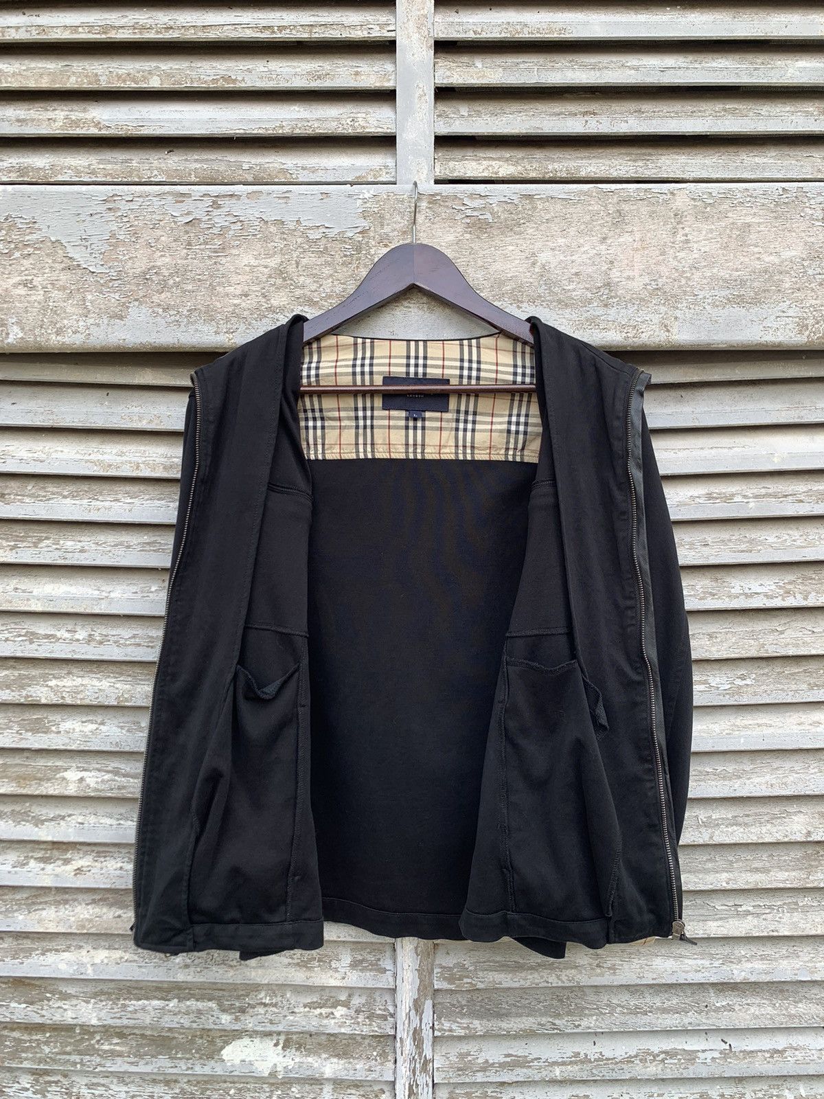 Burberry 🔥BURBERRY LONDON NOVA CHECK LINED ALL BLACK JACKET Size US XL / EU 56 / 4 - 7 Thumbnail