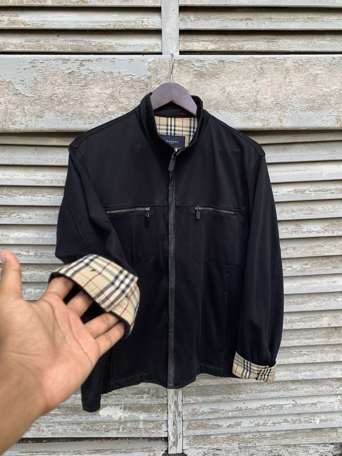 Burberry 🔥BURBERRY LONDON NOVA CHECK LINED ALL BLACK JACKET Size US XL / EU 56 / 4 - 5 Thumbnail