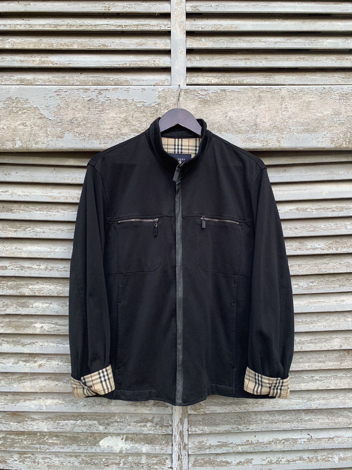 Burberry 🔥BURBERRY LONDON NOVA CHECK LINED ALL BLACK JACKET Size US XL / EU 56 / 4 - 2 Thumbnail