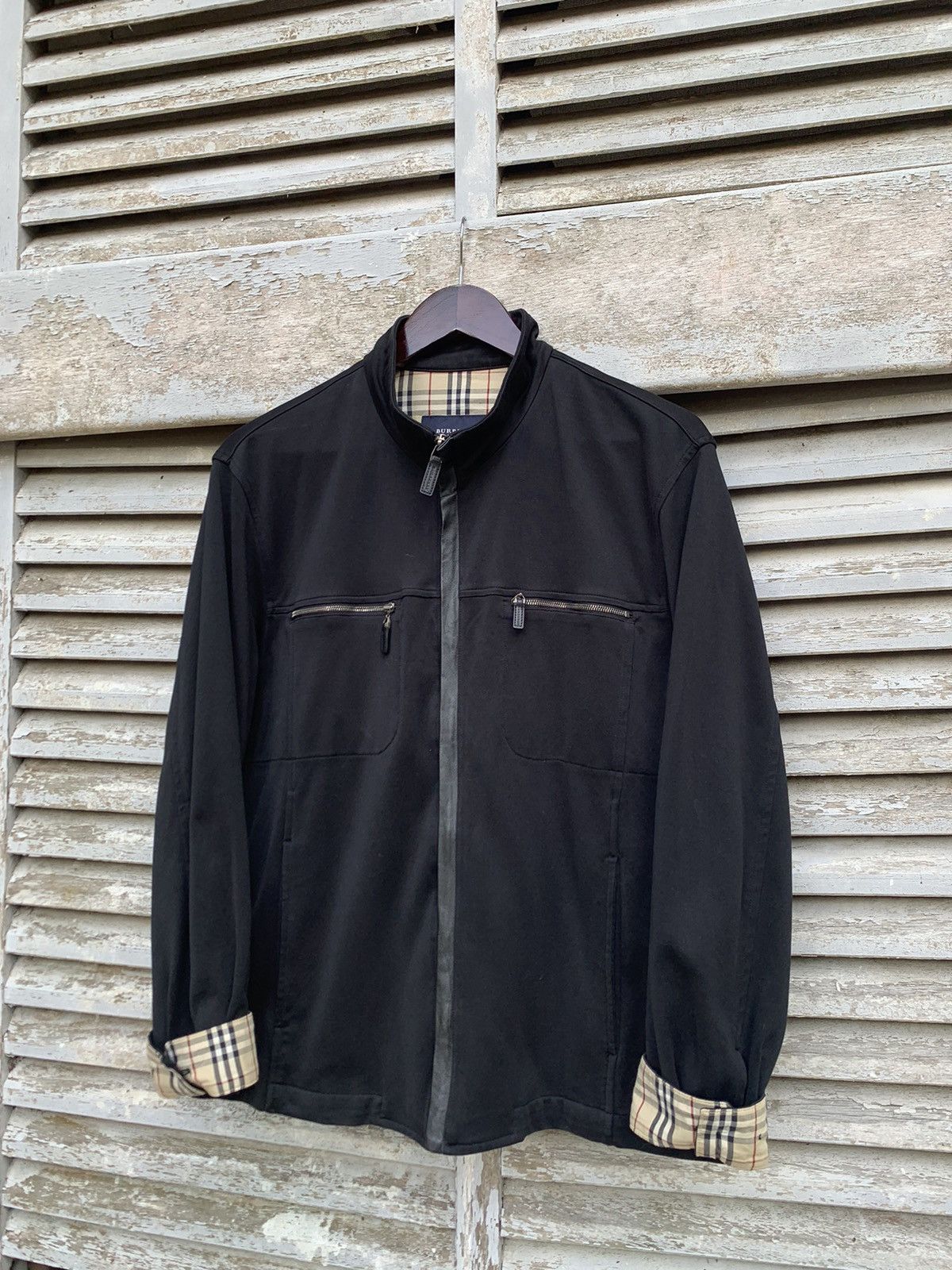 Burberry 🔥BURBERRY LONDON NOVA CHECK LINED ALL BLACK JACKET Size US XL / EU 56 / 4 - 1 Thumbnail