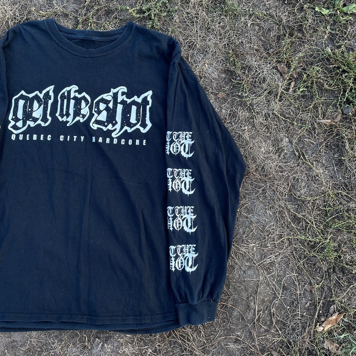 Vintage Vintage Y2K Punk Graphic Tee Hostile Life Faded Black XL Size US XL / EU 56 / 4 - 4 Thumbnail