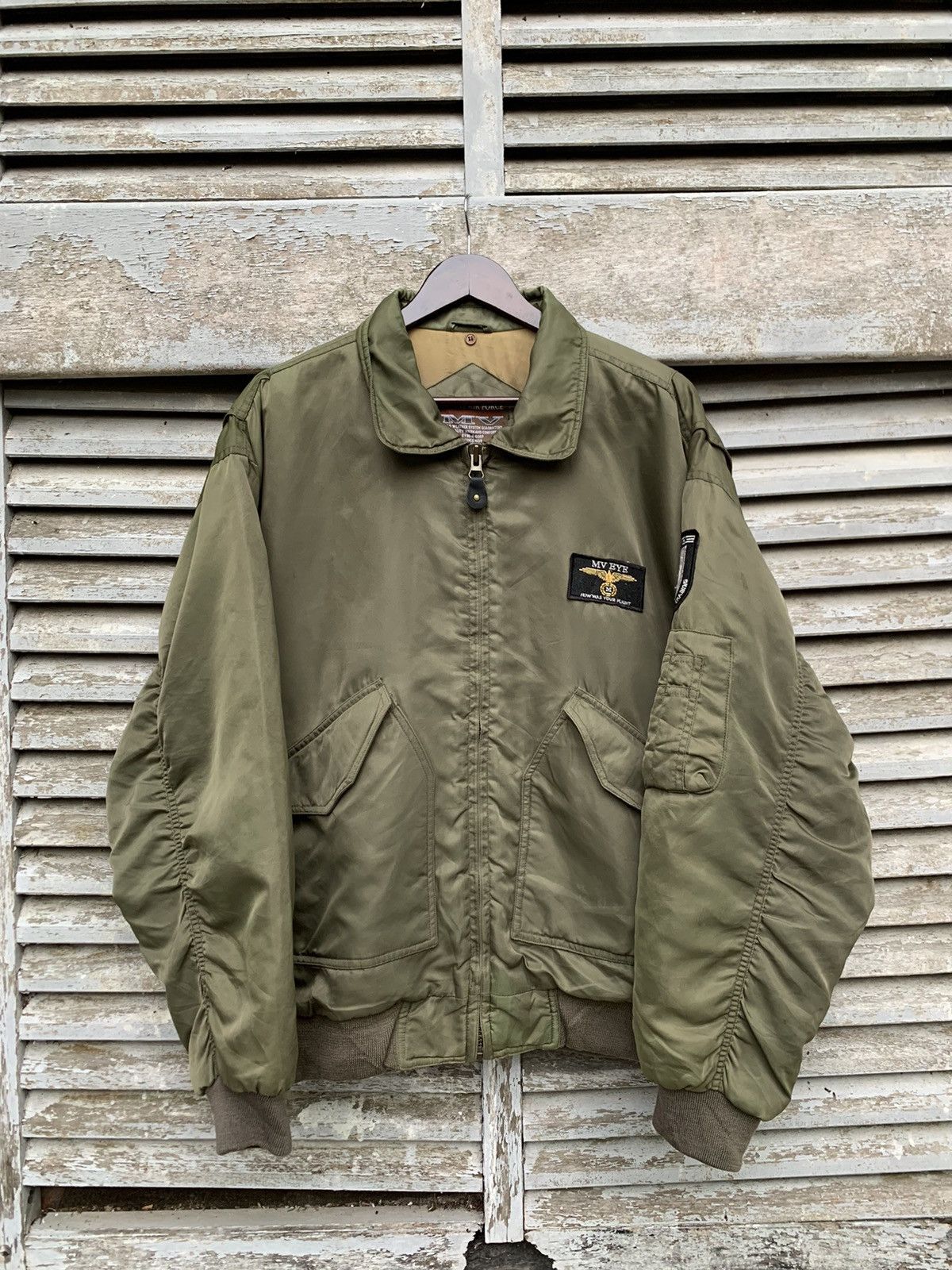 Vintage 🪖Vintage MV EYE FLIGHT TRAINER OVERSIZED MA-1 Bomber Jacket Size US XXL / EU 58 / 5 - 6 Thumbnail