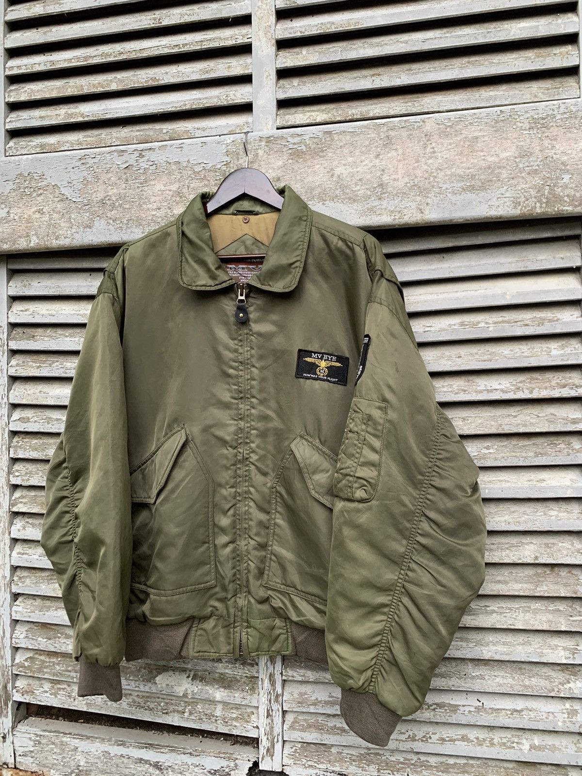 Vintage 🪖Vintage MV EYE FLIGHT TRAINER OVERSIZED MA-1 Bomber Jacket Size US XXL / EU 58 / 5 - 7 Thumbnail