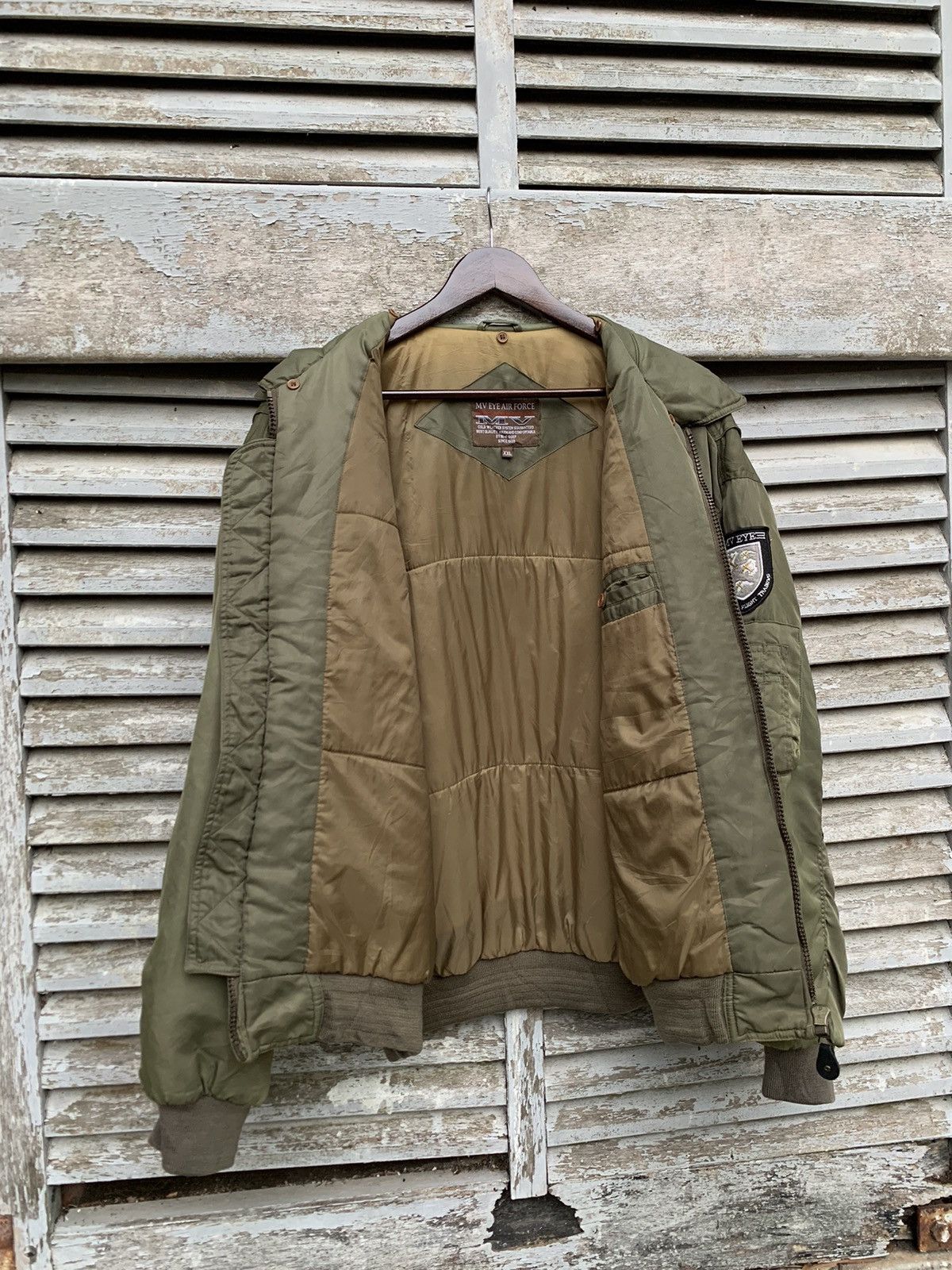 Vintage 🪖Vintage MV EYE FLIGHT TRAINER OVERSIZED MA-1 Bomber Jacket Size US XXL / EU 58 / 5 - 8 Thumbnail