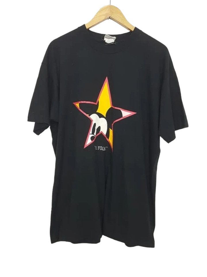 Disney × Mickey Mouse Vtg. OSFA Mickey "Hi Folks" Single Stitch Tee Size US XL / EU 56 / 4 - 1 Thumbnail