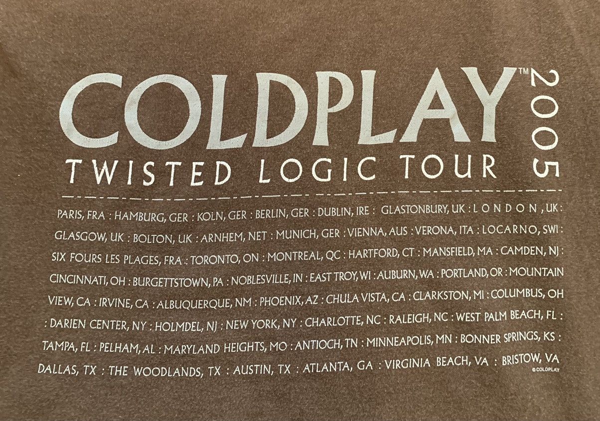 Band Tees 2005 Coldplay Twisted Logic Tour T-shirt Size US M / EU 48-50 / 2 - 23 Thumbnail