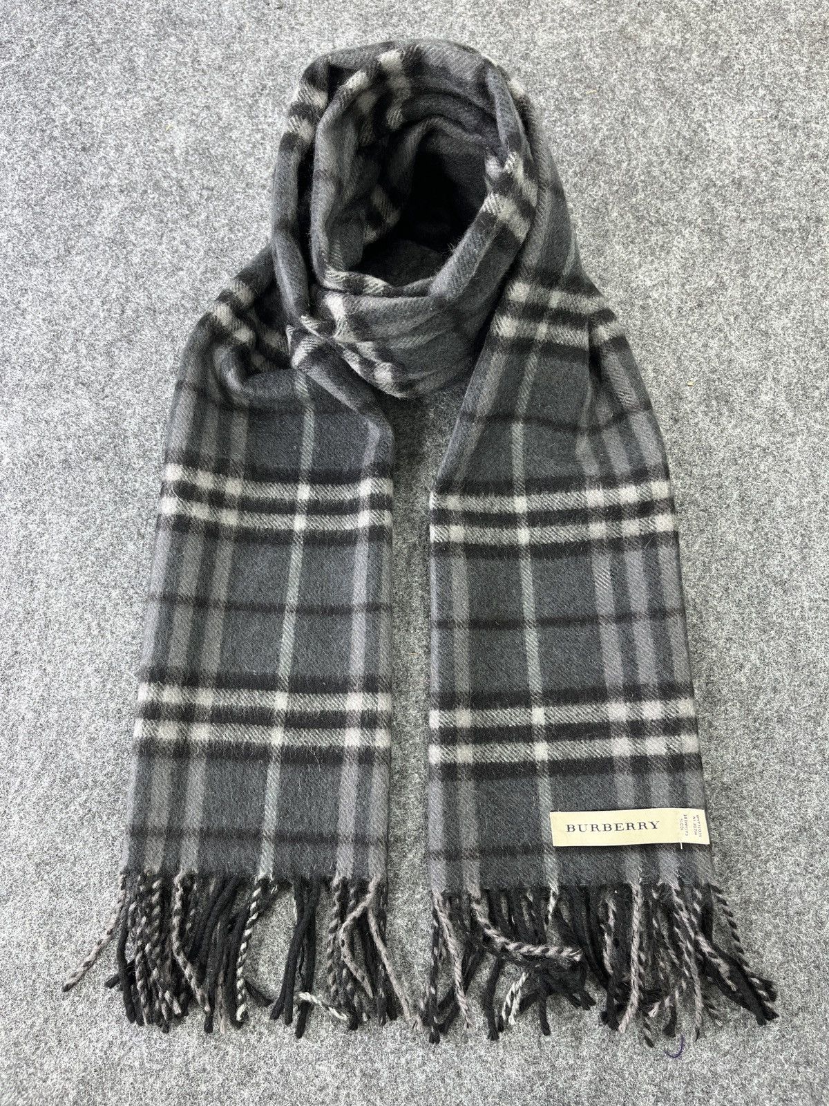 Burberry × Vintage Burberry Classic Check Cashmere Scarf T114 Size ONE SIZE - 5 Thumbnail