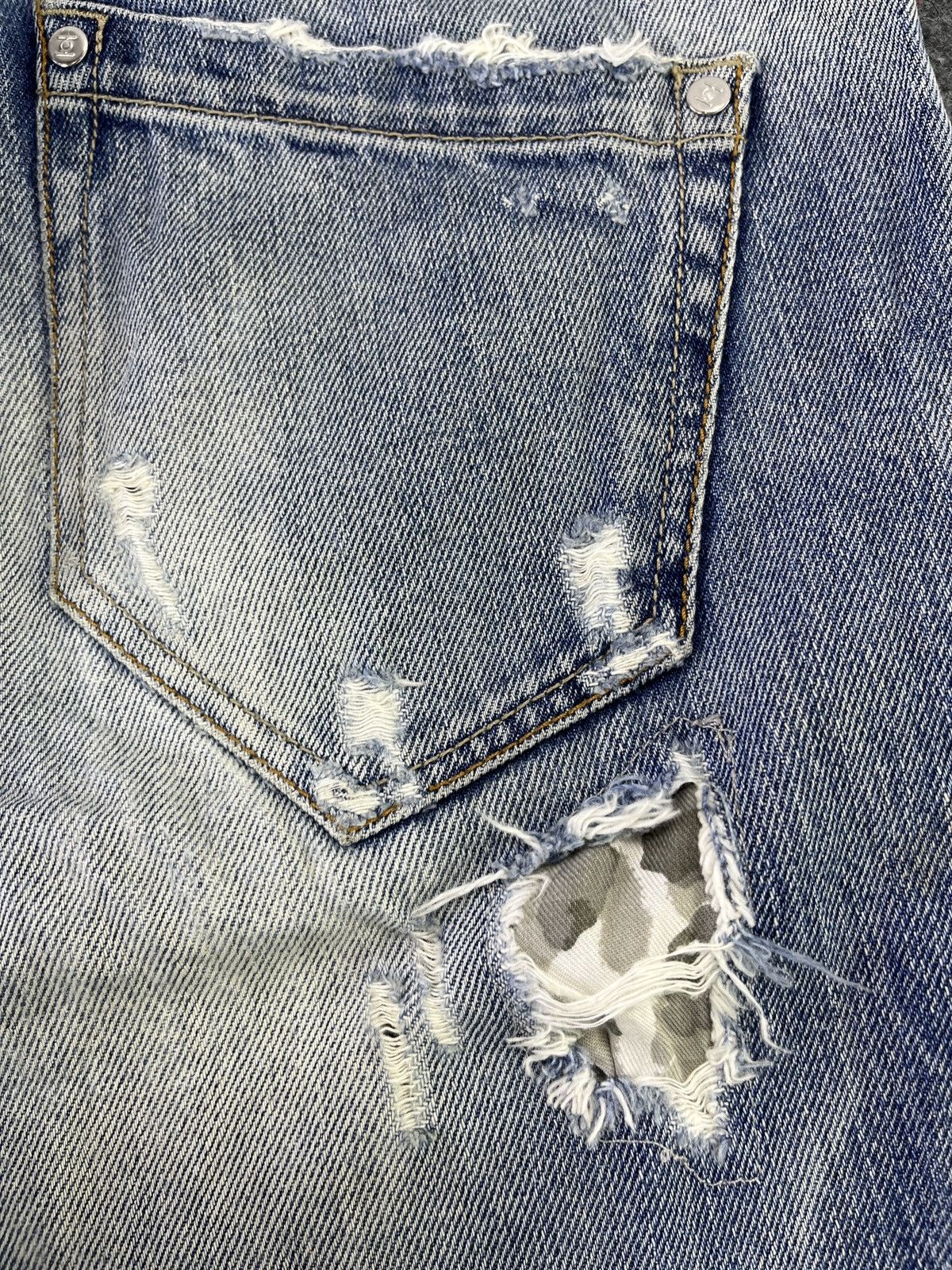 HAMAKI-HO Hamaki-Ho Distressed Jeans Camo Patchwork - J802 Size US 32 / EU 48 - 10 Thumbnail