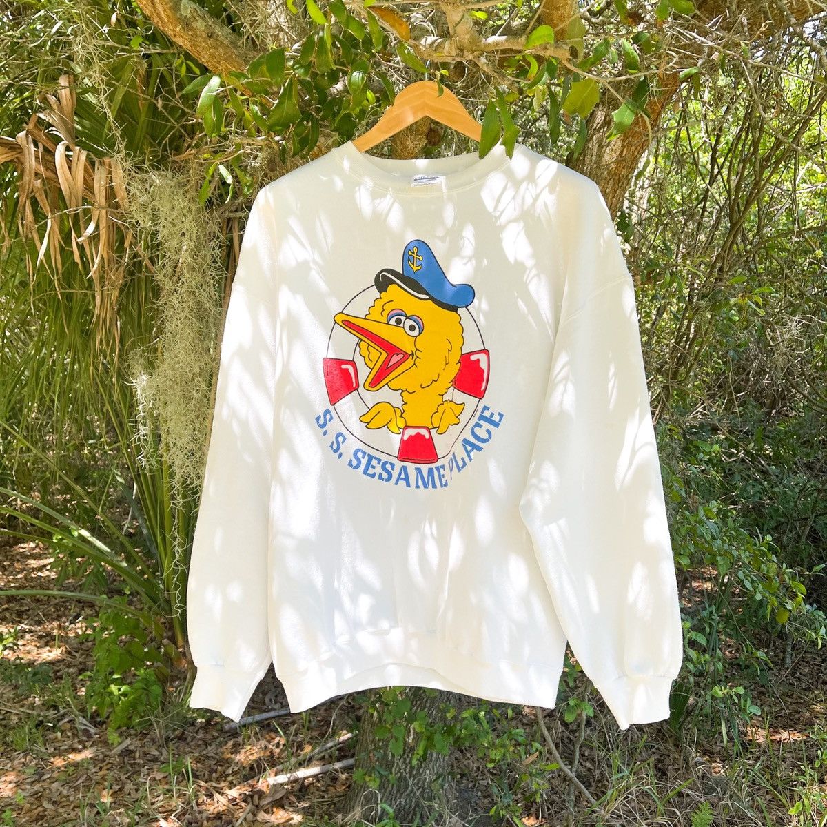 Vintage Vintage 90s RARE Big Bird Sailor Sesame Street Crewneck Size US XL / EU 56 / 4 - 1 Thumbnail