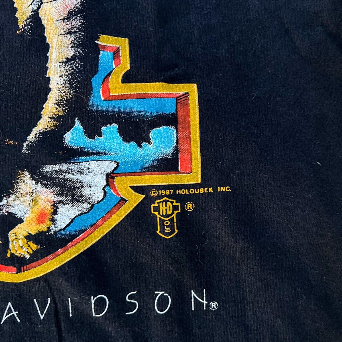 Harley Davidson × Vintage Vintage Rare 1987 Harley Eagle Live Free Biker Tee Size US M / EU 48-50 / 2 - 3 Thumbnail