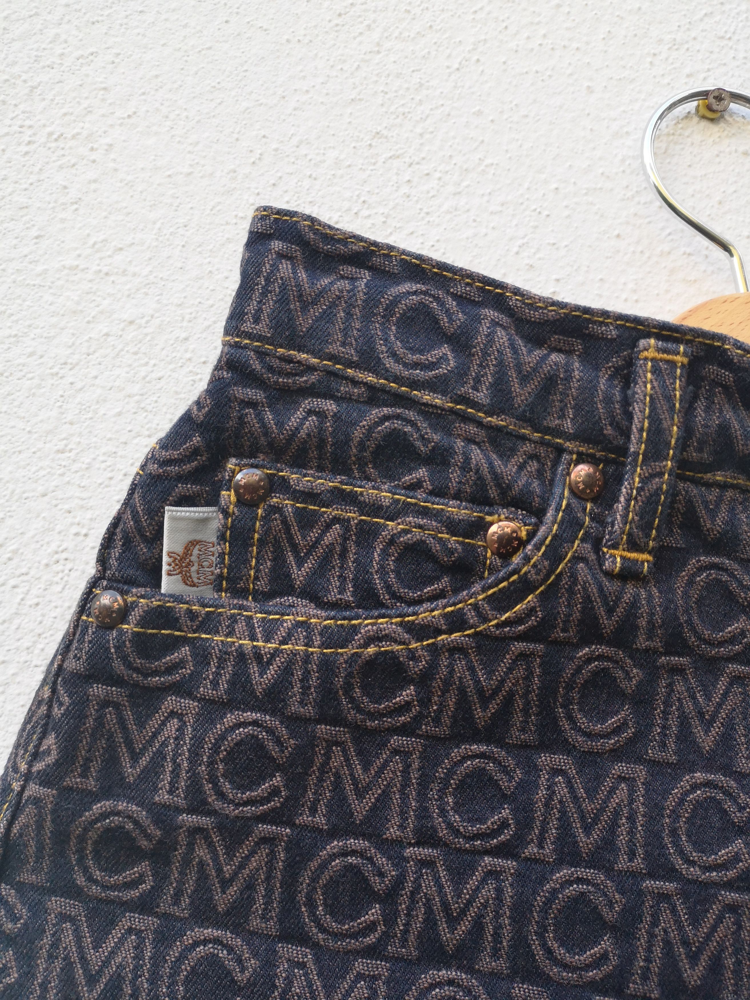 MCM Rare! MCM Monogram Denim Jeans Size US 26 / EU 42 - 6 Thumbnail