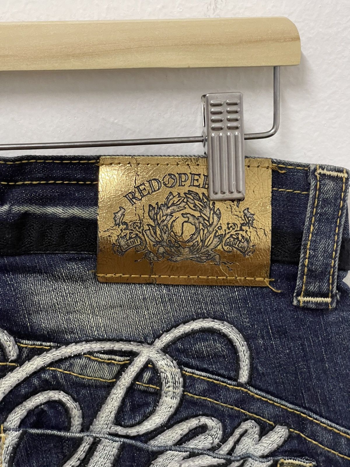 Ed Hardy × Vintage Vintage Ed Hardy X Red Pepper Big Logo Distressed Jeans Size US 34 / EU 50 - 16 Thumbnail