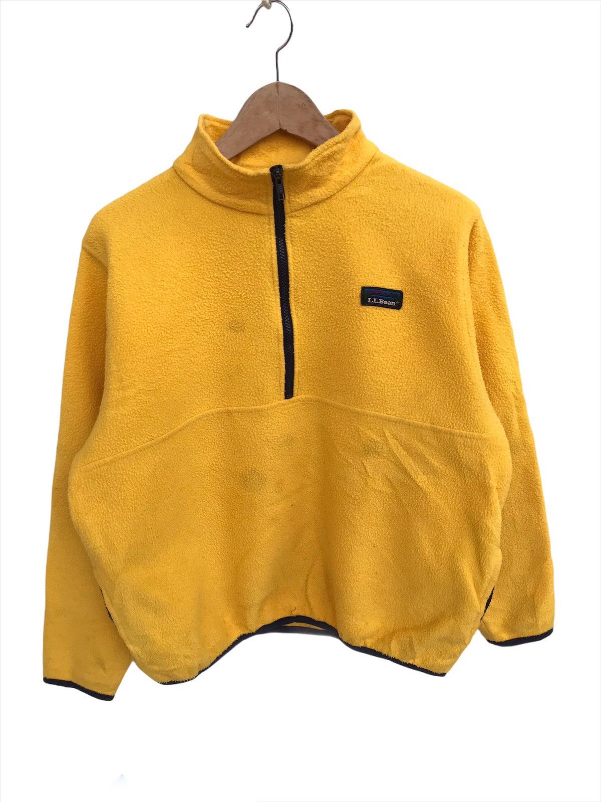 VINTAGE L.L. BEAN YELLOW FLEECE HALF ZIPPED