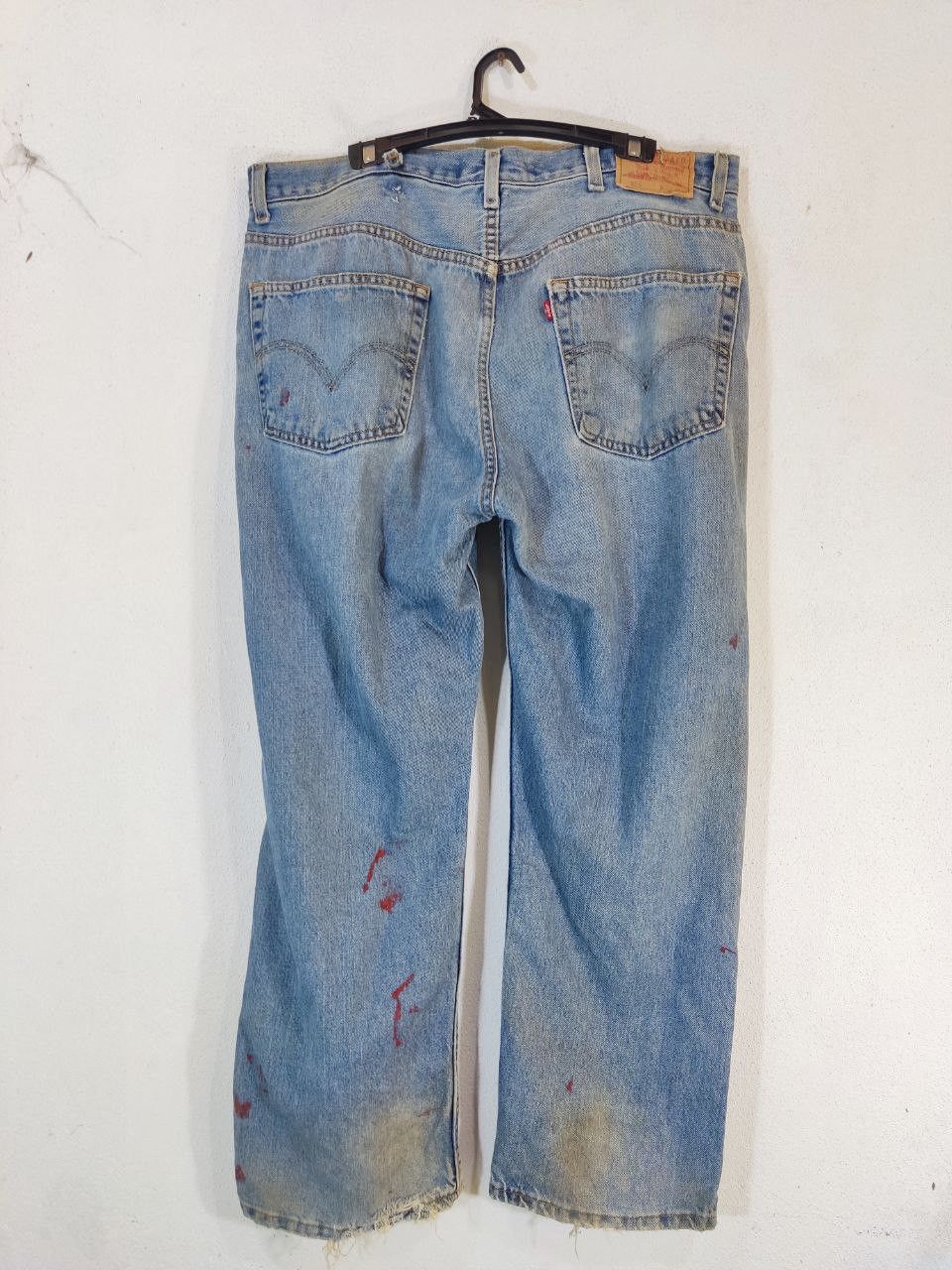 image of Levis 505 Paint Splatter Denim in Light Blue, Men's (Size 42)