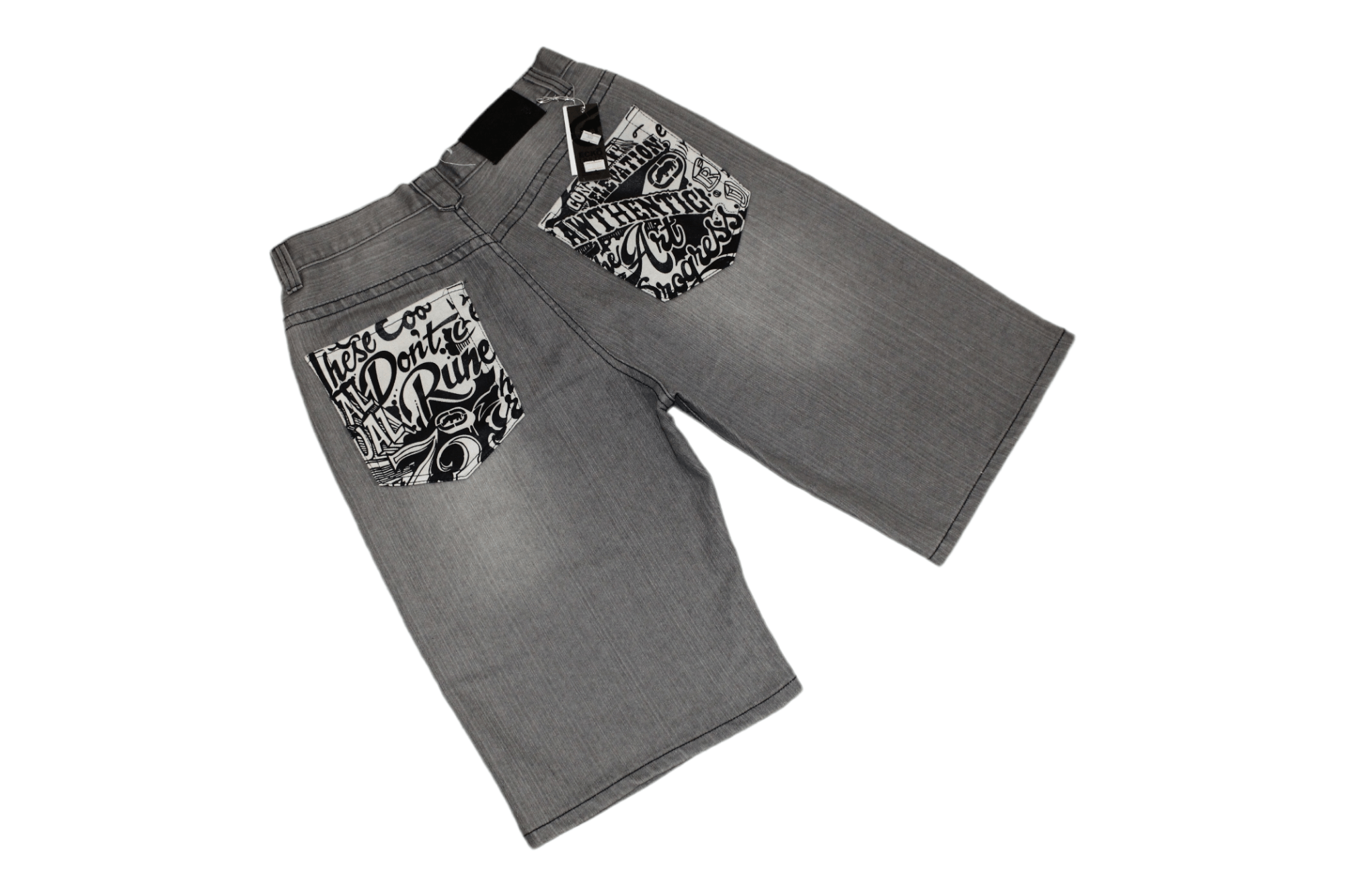 Ecko Unltd. Deadstock! Ecko Unltd. Hip Hop Graphic Pocket Denim Shorts Size US 34 / EU 50 - 1 Thumbnail